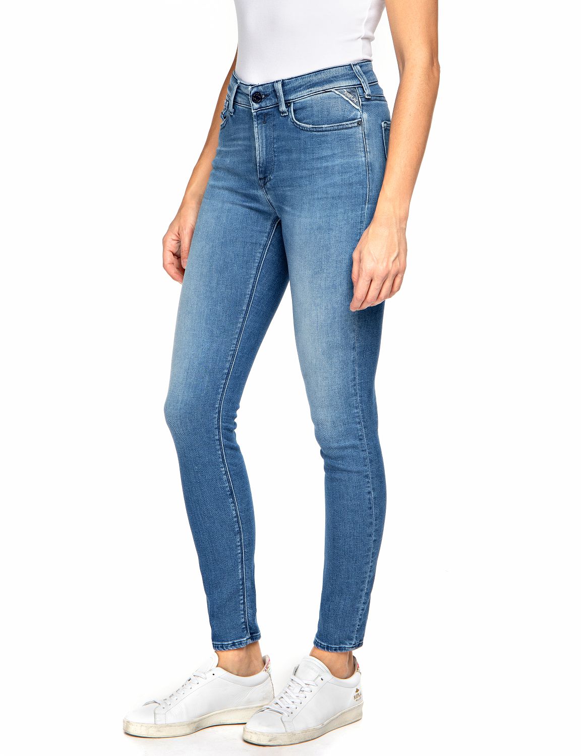 Replay Damen Jeans LUZIEN - Skinny Fit - Blau - Medium Blue Denim günstig online kaufen