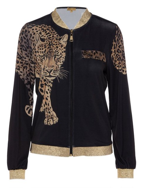 Sarah Kern Blouson Bomberjakce figurumspielend mit Leoparden-Motiv günstig online kaufen