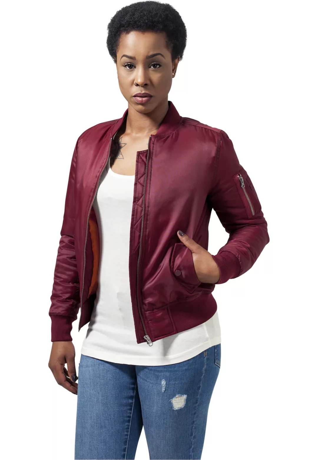 URBAN CLASSICS Allwetterjacke "Urban Classics Damen Ladies Basic Bomber Jac günstig online kaufen