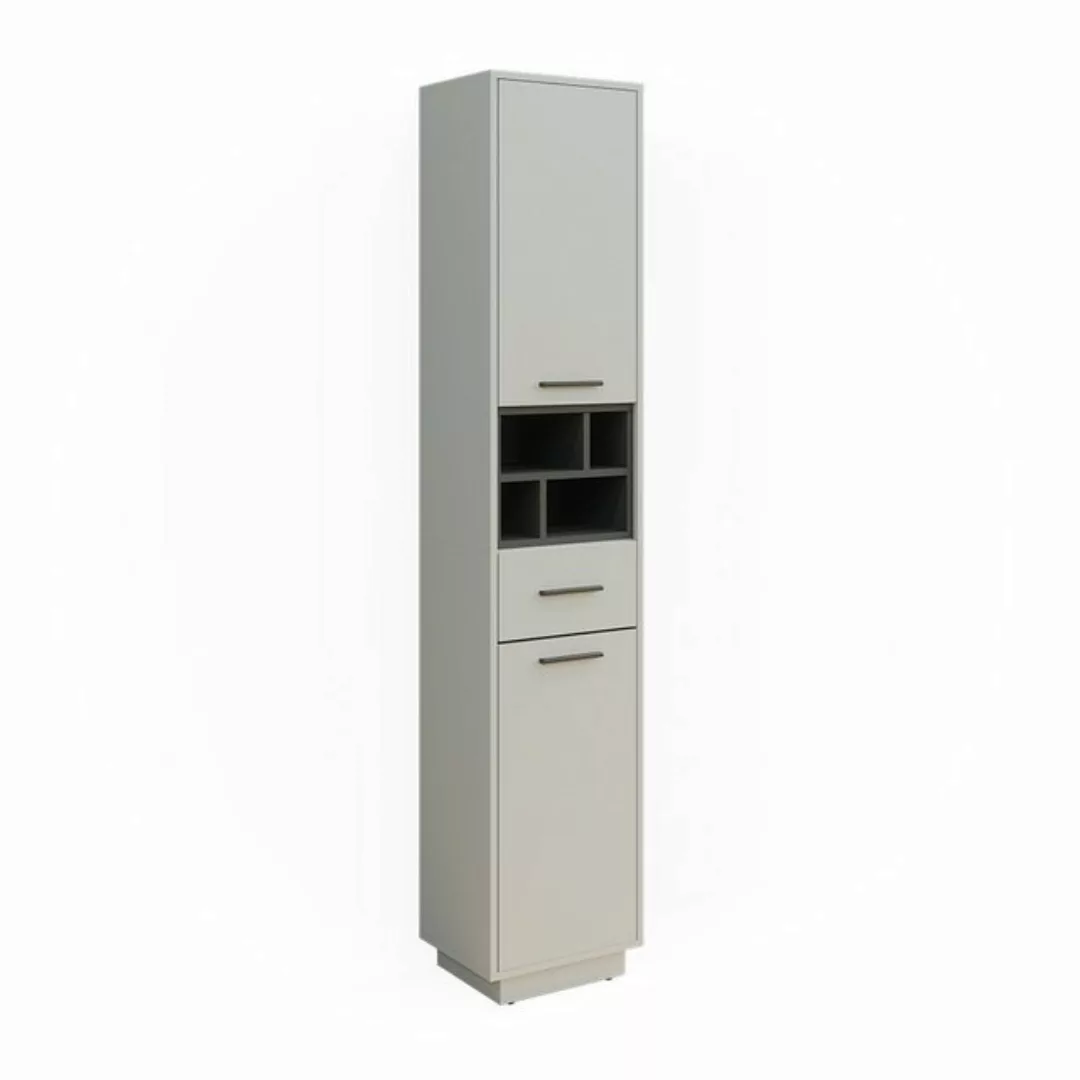 Vicco Hochschrank Beatrice, Grau/Anthrazit/Anthrazit, 38 x 190 cm mit Türen günstig online kaufen