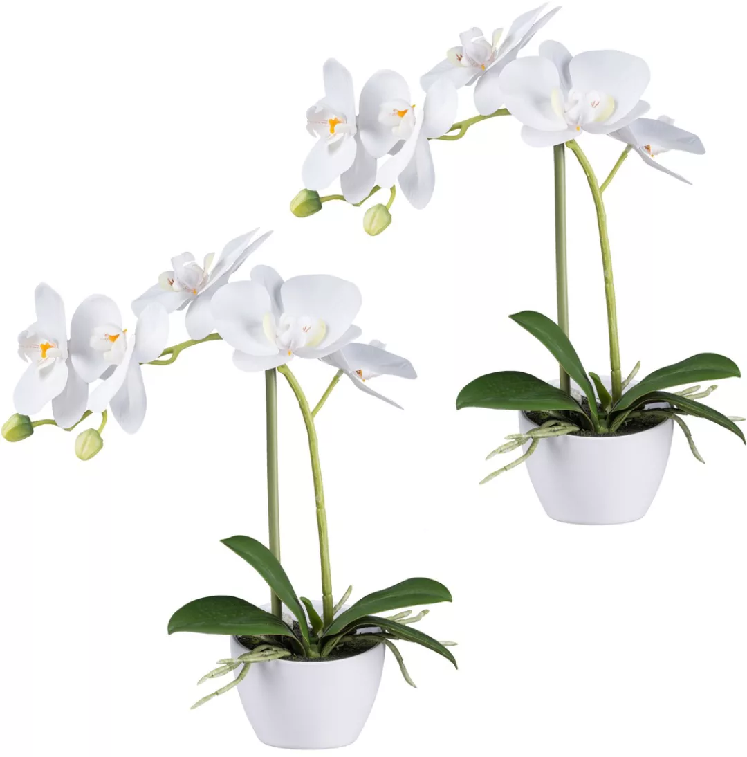 Creativ green Kunstorchidee "Orchidee Phalaenopsis", im weißen Design-Topf günstig online kaufen