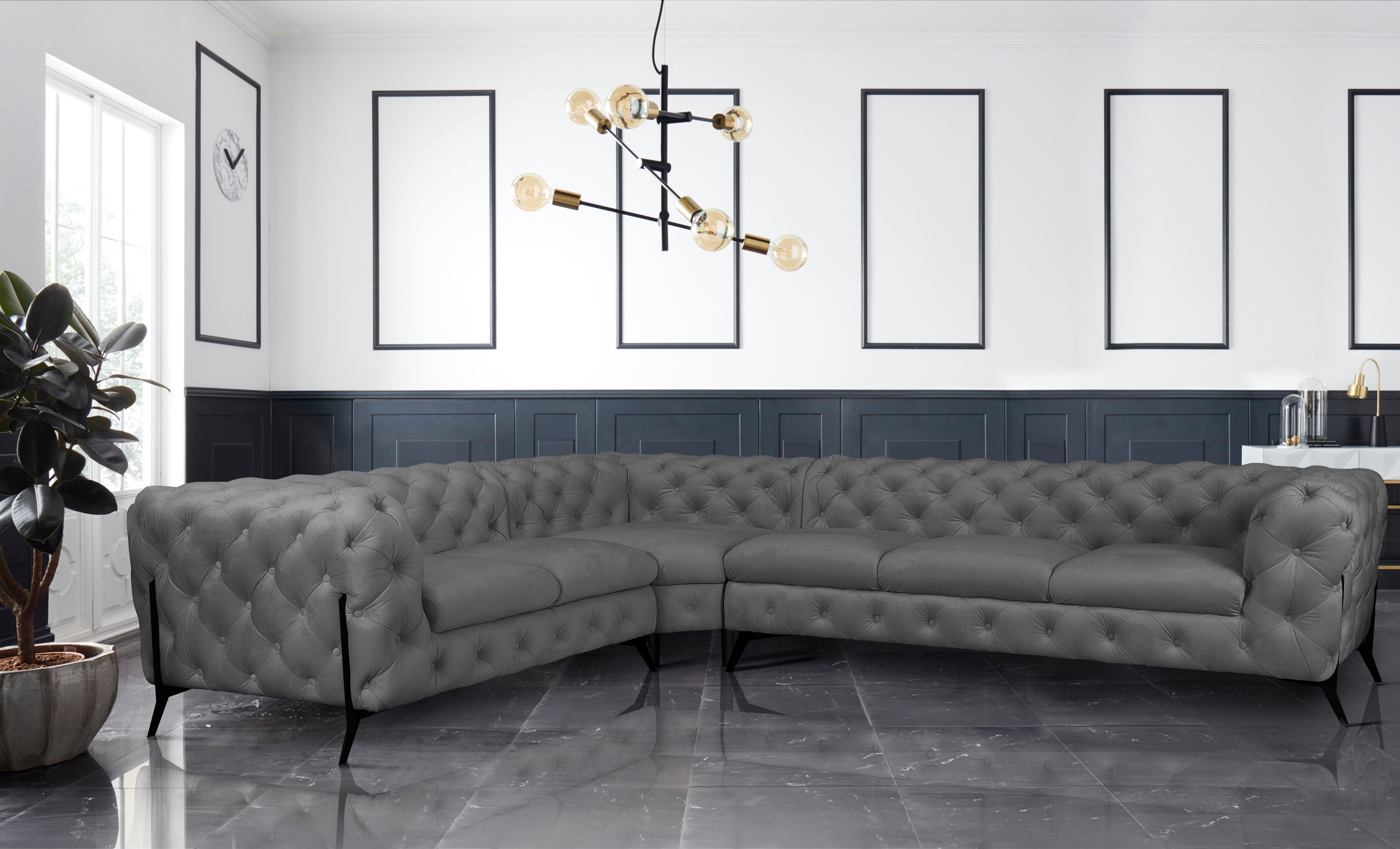 Leonique Chesterfield-Sofa Amaury L-Form, großes Ecksofa, günstig online kaufen
