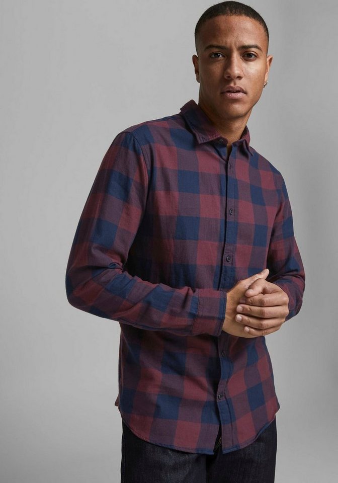 Jack & Jones Herren Freizeit Hemd JJEGINGHAM TWILL - Slim Fit günstig online kaufen