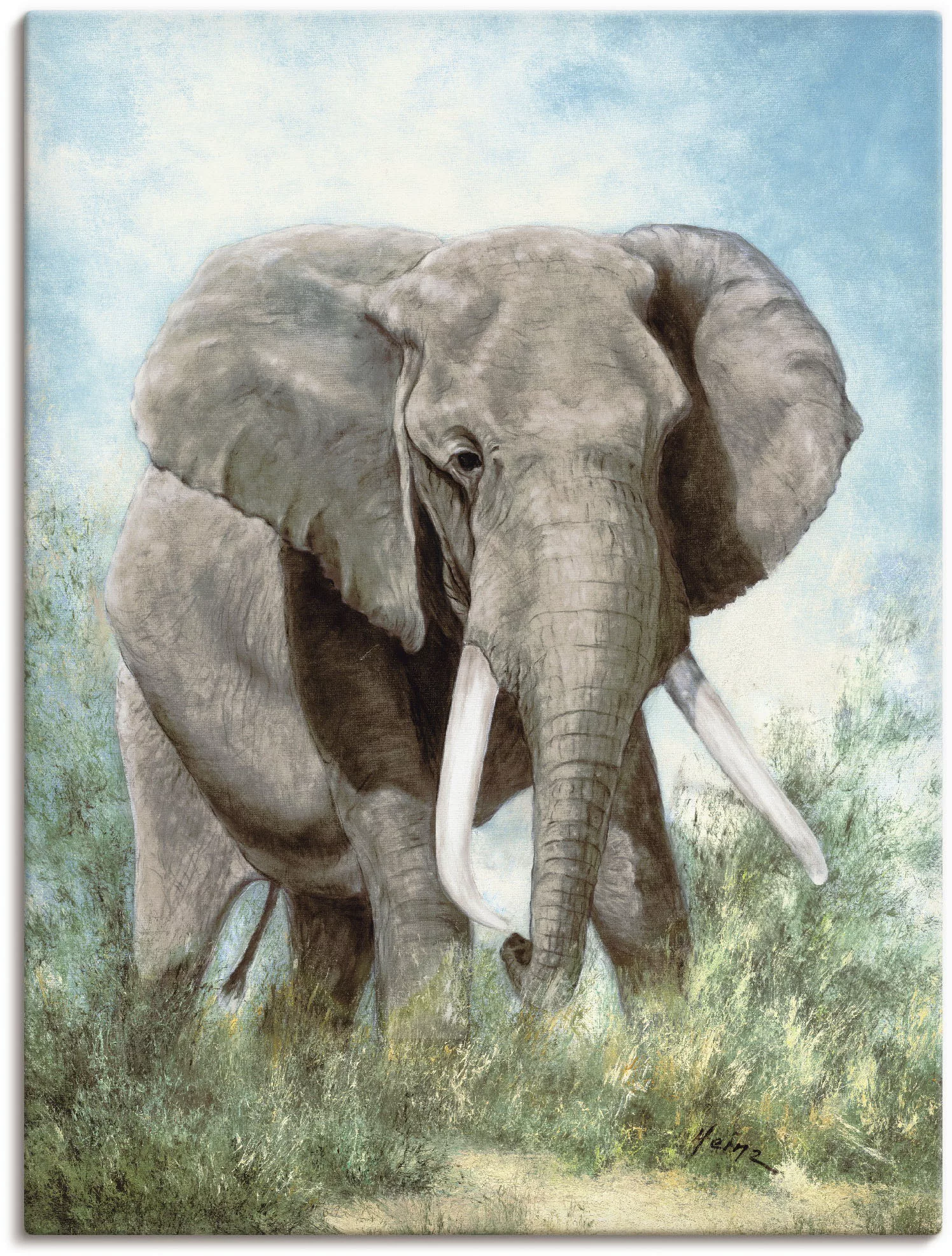 Artland Leinwandbild »Elefant«, Wildtiere, (1 St.) günstig online kaufen