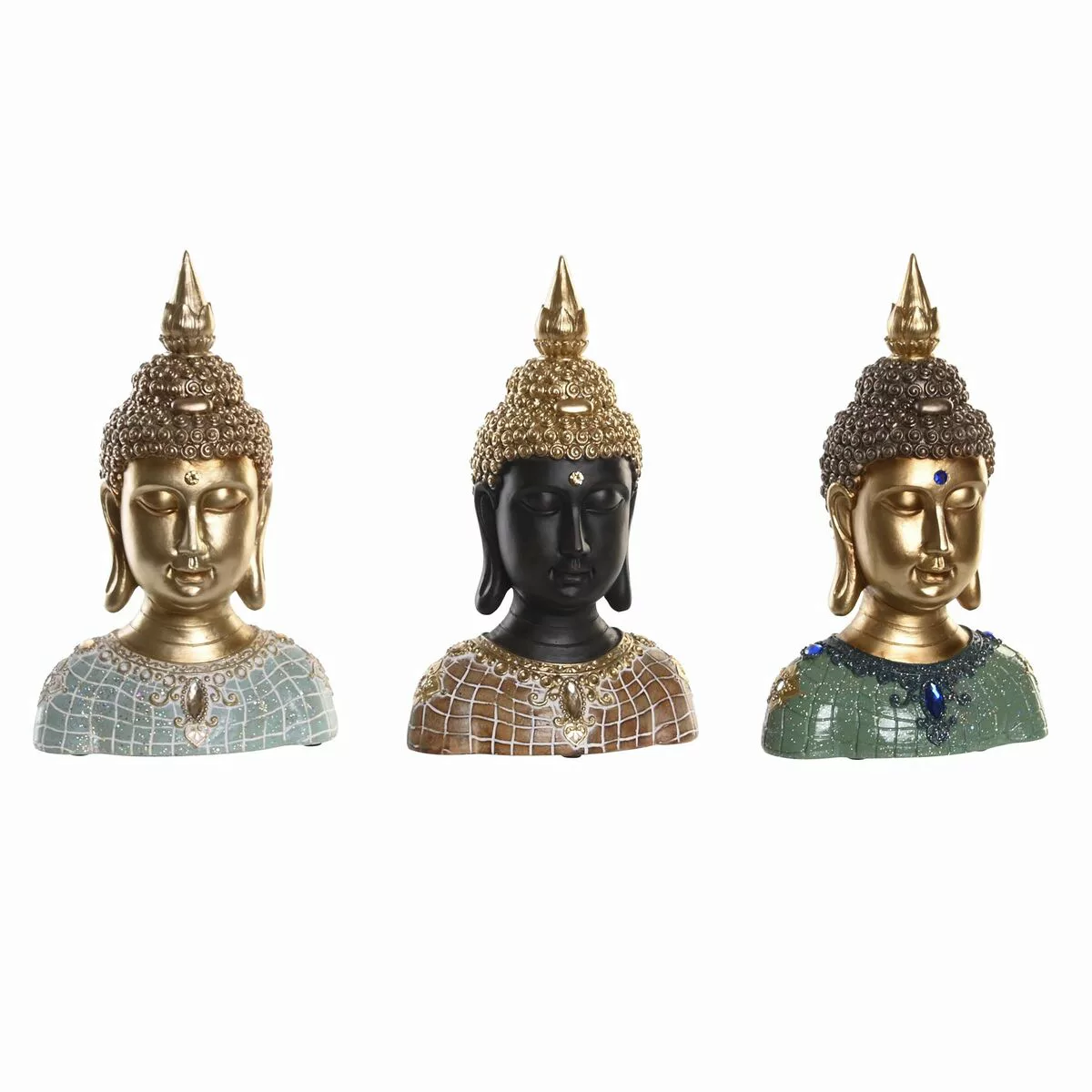 Deko-figur Dkd Home Decor Schwarz Buddha Türkis Grün Harz Orientalisch (16 günstig online kaufen