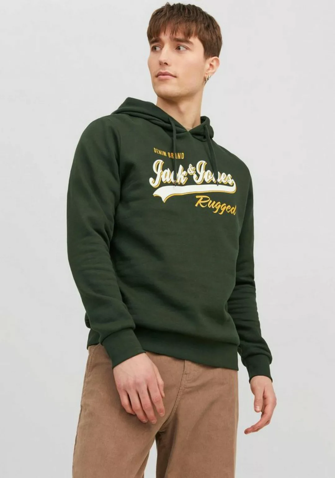 Jack & Jones Kapuzensweatshirt JJELOGO SWEAT HOOD 2 COL 23/24 NOOS günstig online kaufen