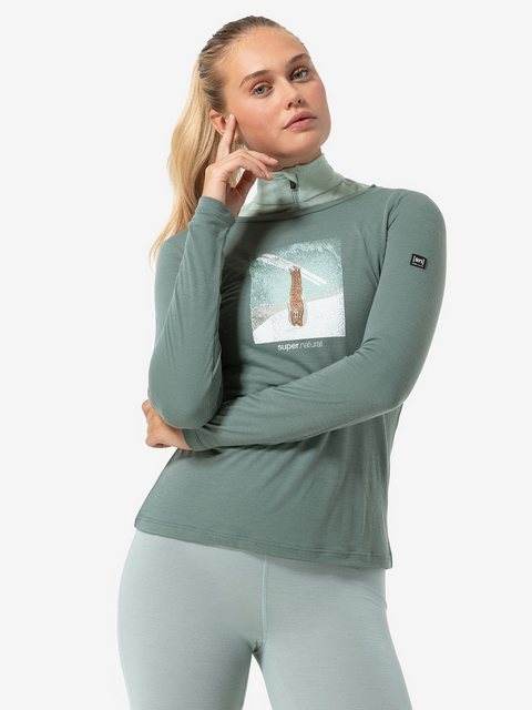 SUPER.NATURAL Sweatshirt für Damen, Merino HEADER Ski Motiv, atmungsaktiv günstig online kaufen