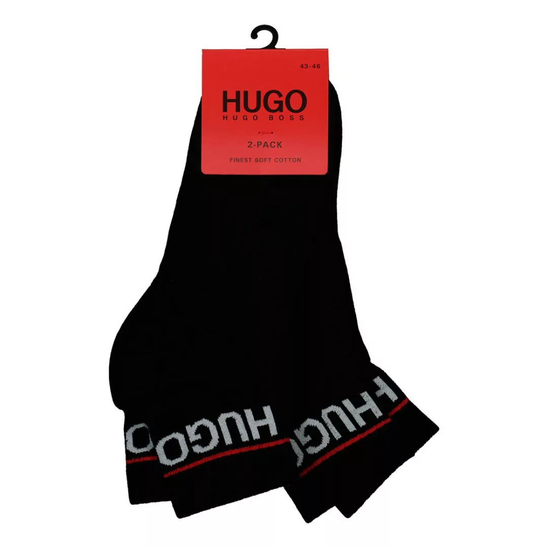 Hugo Rib Logo Kurz Socken 2 Paare EU 43-46 Black günstig online kaufen