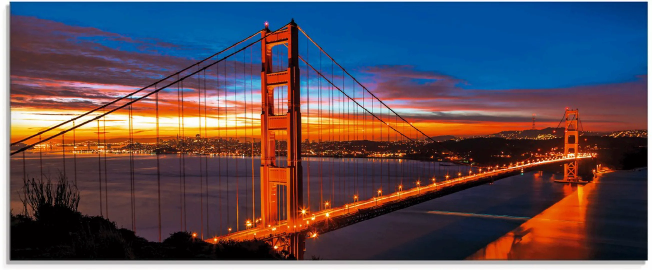 Artland Glasbild "The Golden Gate Bridge am frühen Morgen", Brücken, (1 St. günstig online kaufen