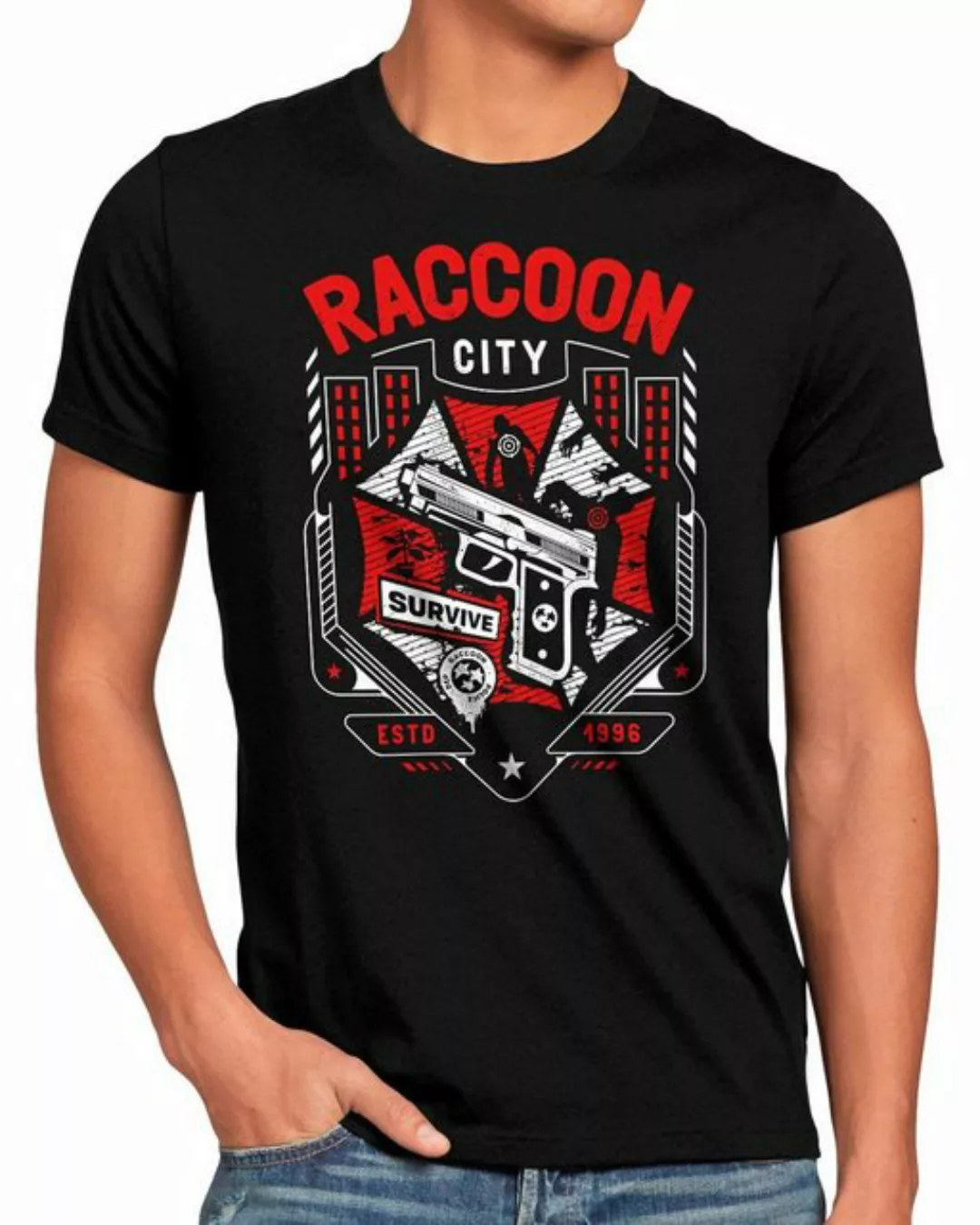 style3 T-Shirt Raccoon City resident umbrella corp virus zombie evil günstig online kaufen