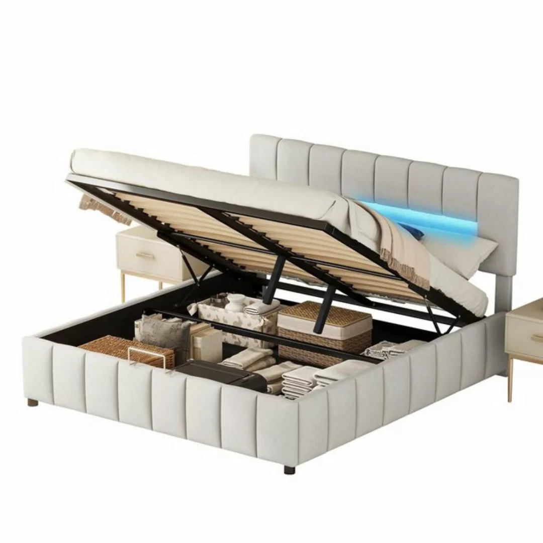HAUSS SPLOE Polsterbett mit LED-licht Funktionsbett Bettrahmen Doppelbett, günstig online kaufen