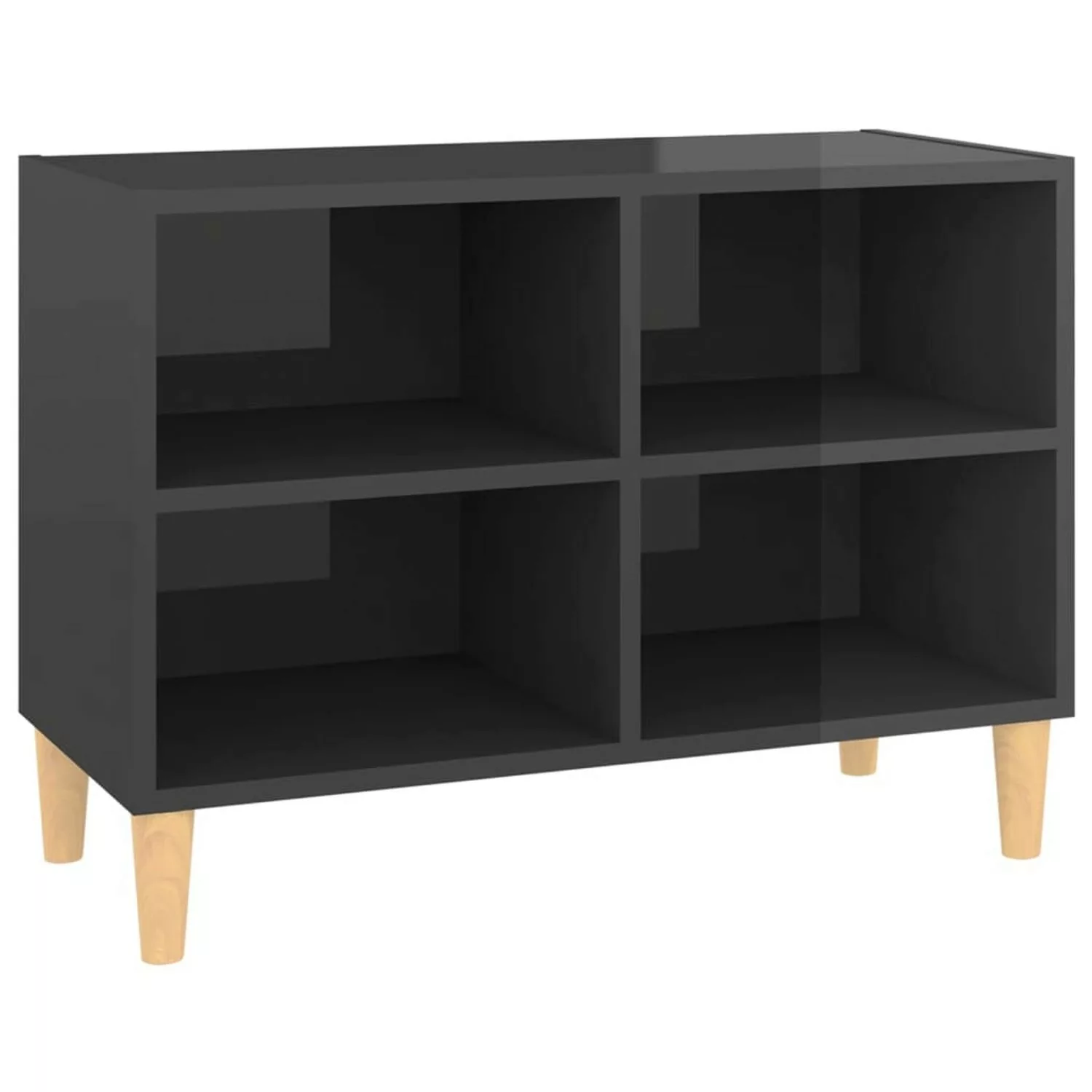 vidaXL TV-Schrank TV-Schrank mit Massivholz-Beinen Hochglanz-Grau 69,5x30x5 günstig online kaufen