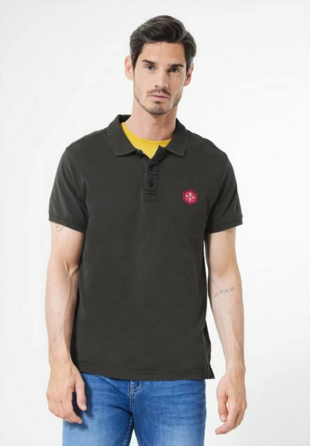 STREET ONE MEN Poloshirt in Unifarbe günstig online kaufen