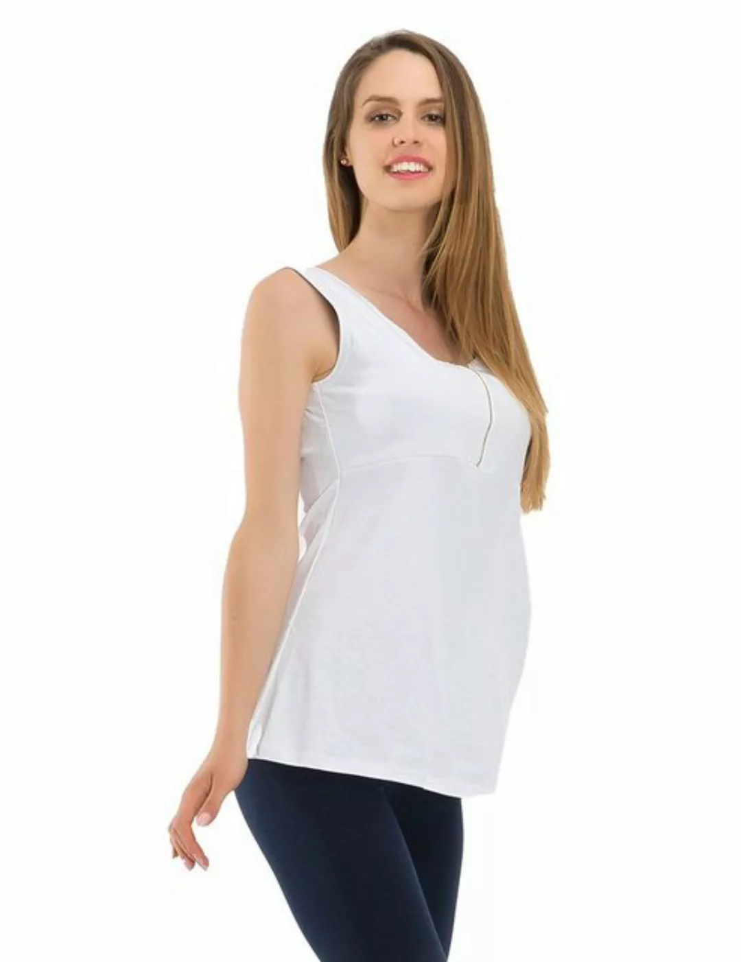 F&K-Mode Umstandsshirt Umstand Shirt Ärmellos Top Reißverschluss Bauch Reiß günstig online kaufen