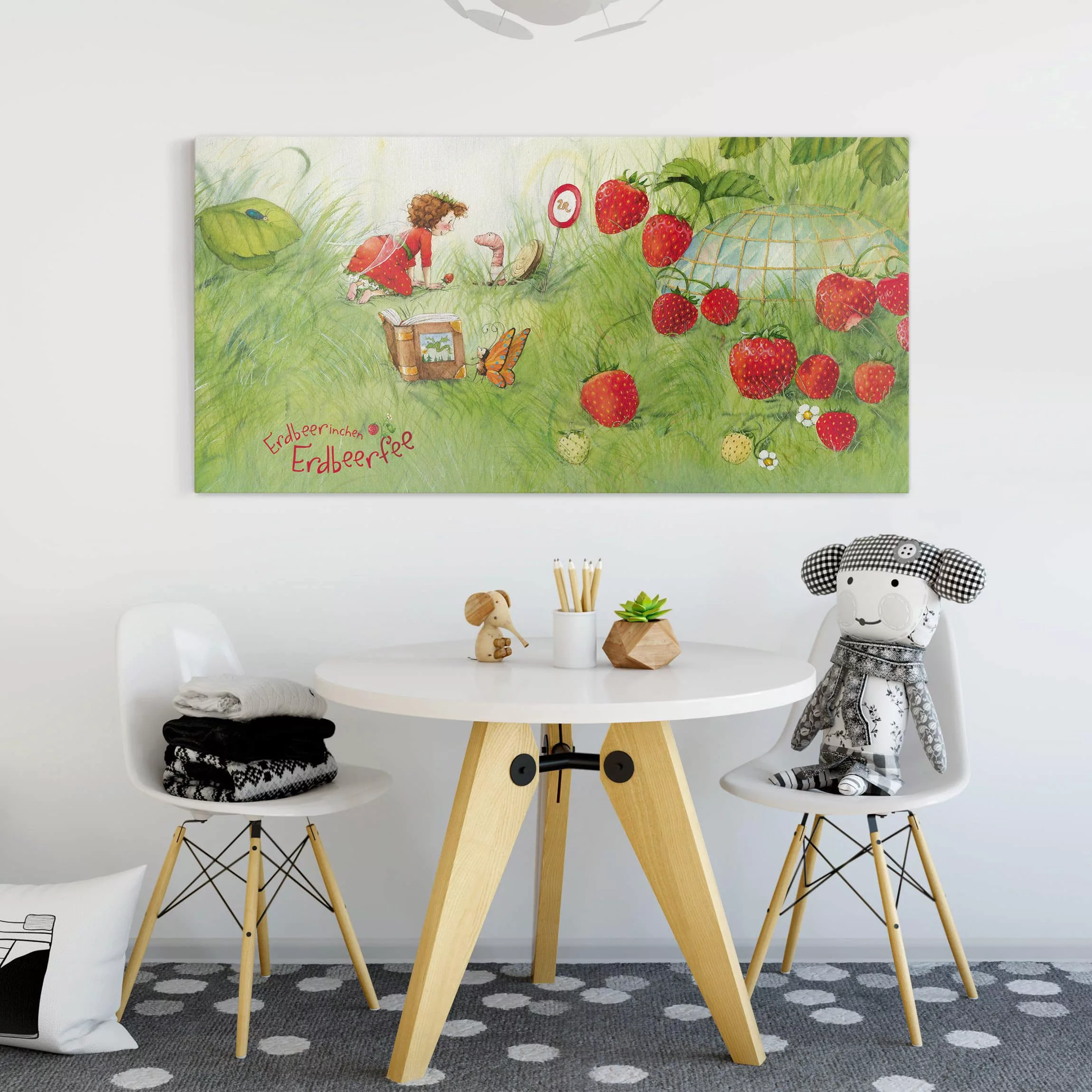 Leinwandbild Kinderzimmer - Querformat Erdbeerinchen Erdbeerfee - Bei Wurm günstig online kaufen