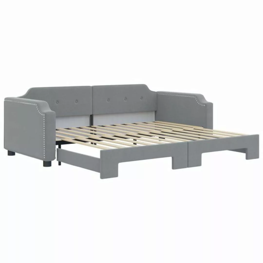 furnicato Bett Tagesbett Ausziehbar Hellgrau 90x200 cm Stoff (1-tlg) günstig online kaufen