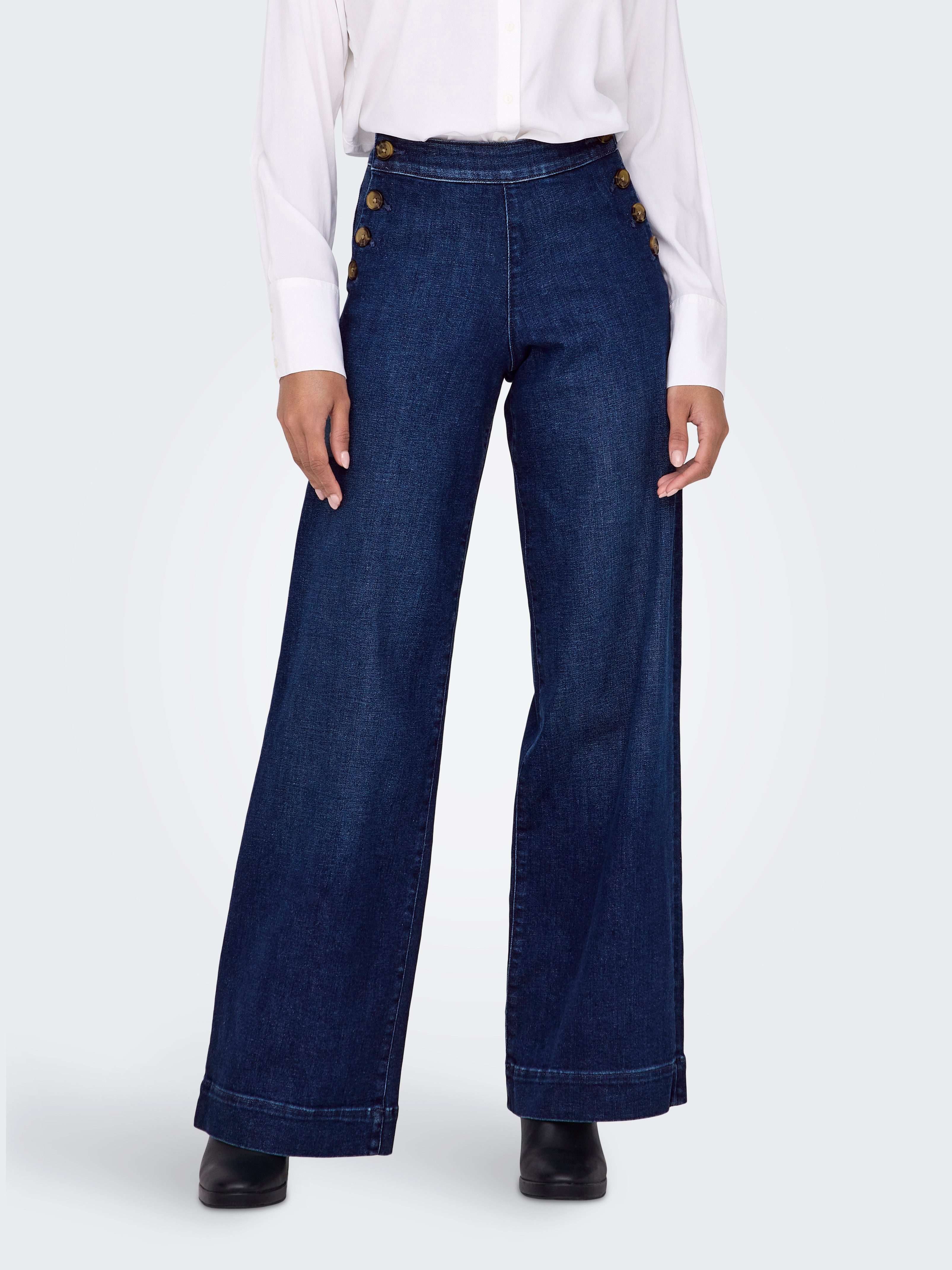 ONLY High-waist-Jeans ONLMADISON HW BUTTON WIDE günstig online kaufen