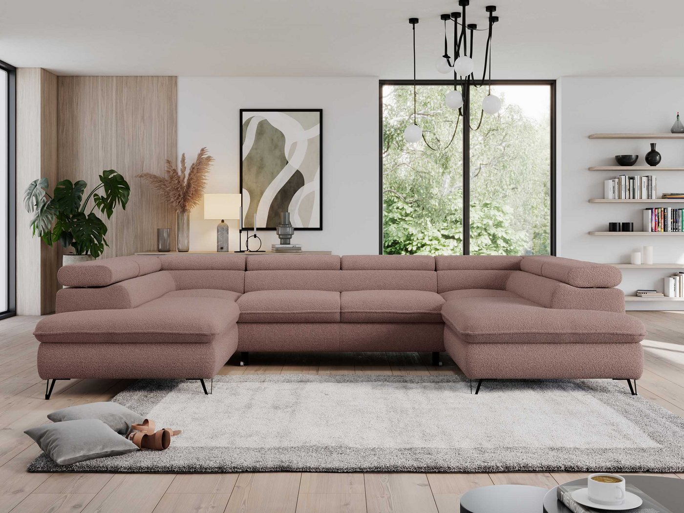 MKS MÖBEL Ecksofa PETER U, form, Sofa big XXL, Bettkasten, Bettfunktion, Ei günstig online kaufen