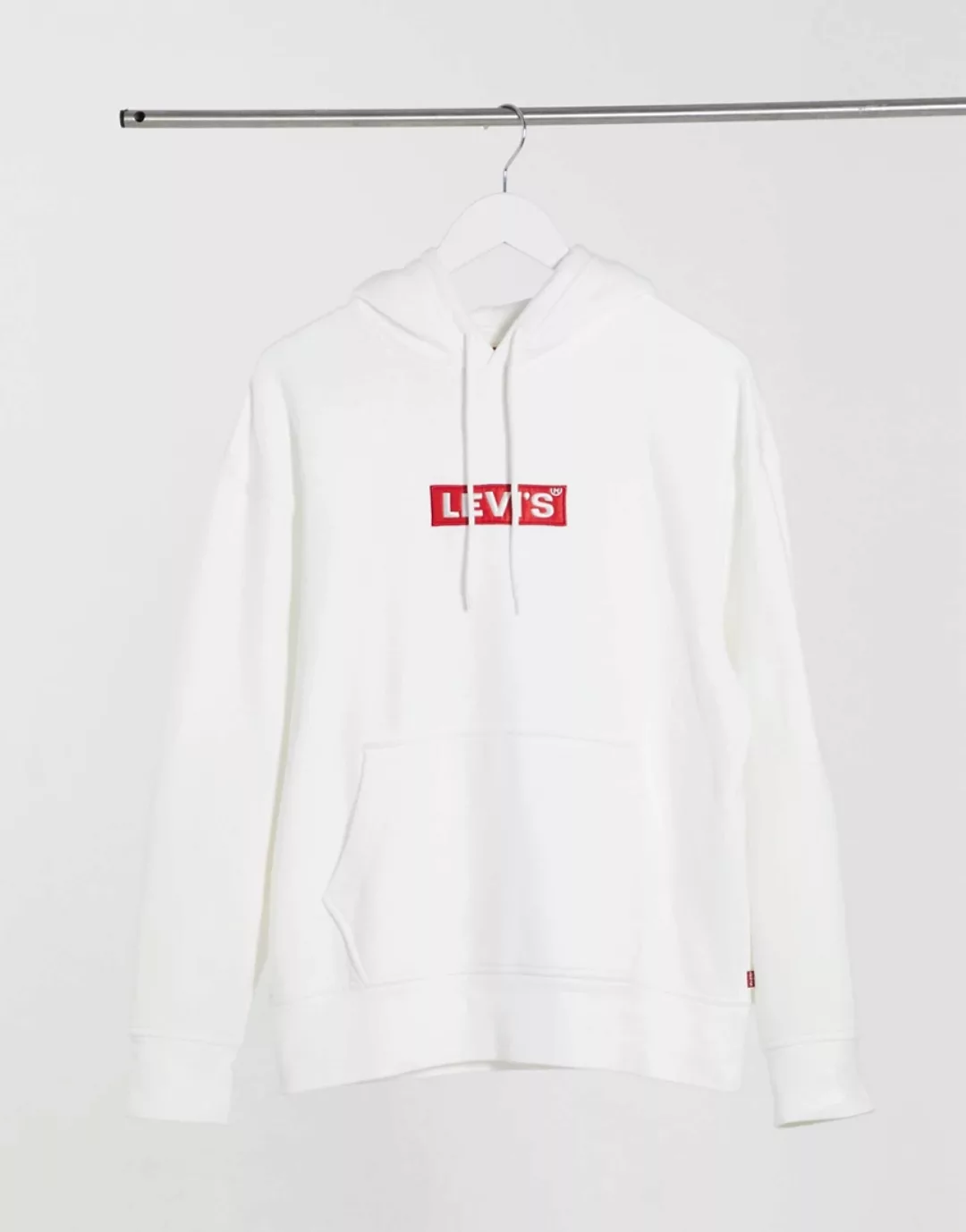 Levi's Boxtab Langärmliger Kapuzenpullover mit Logo in Weiß günstig online kaufen