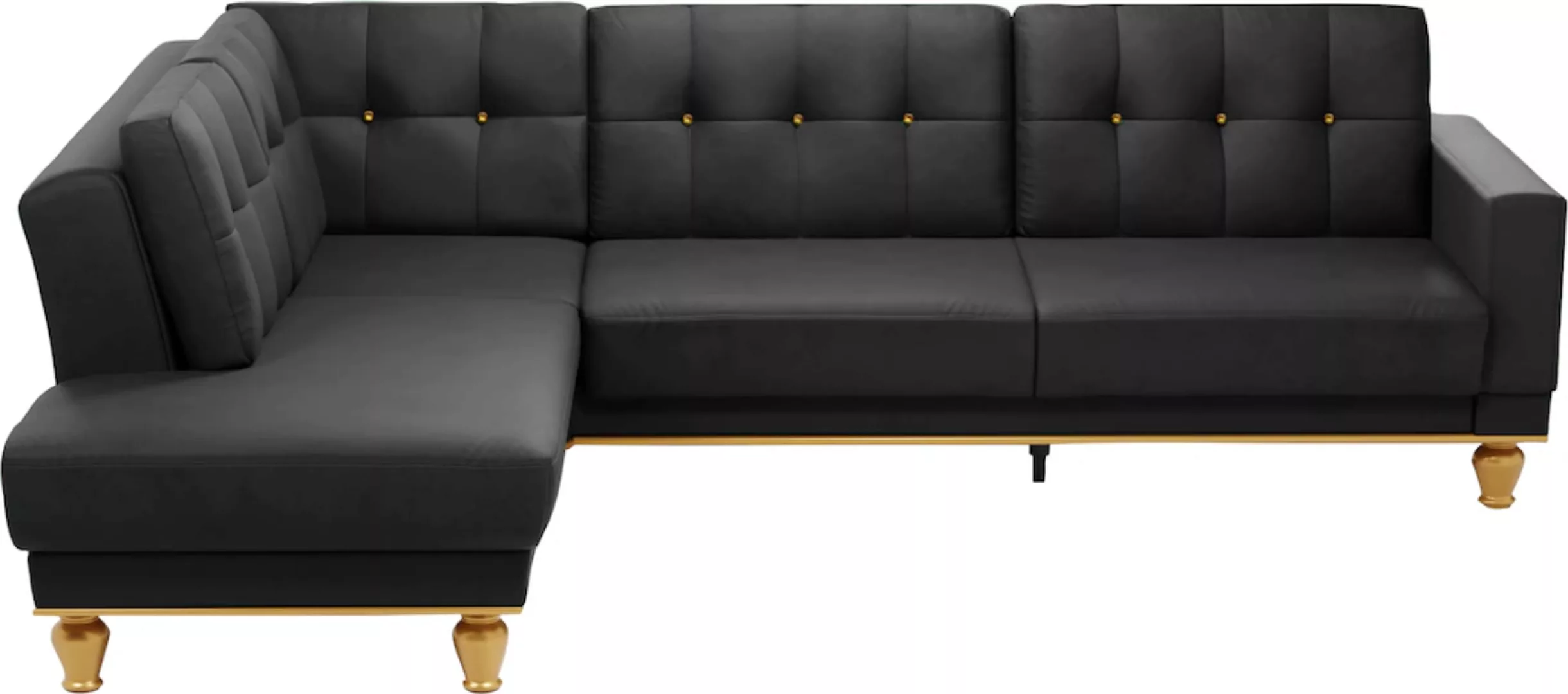 sit&more Ecksofa "Orient 5 V L-Form", mit Strass-Stein, wahlweise mit Bettf günstig online kaufen