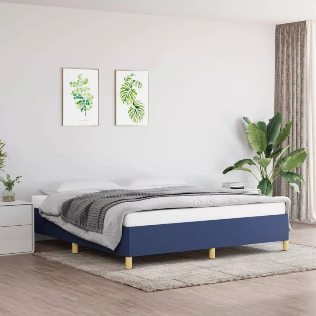 Vidaxl Boxspringbett Blau 160x200 Cm Stoff günstig online kaufen