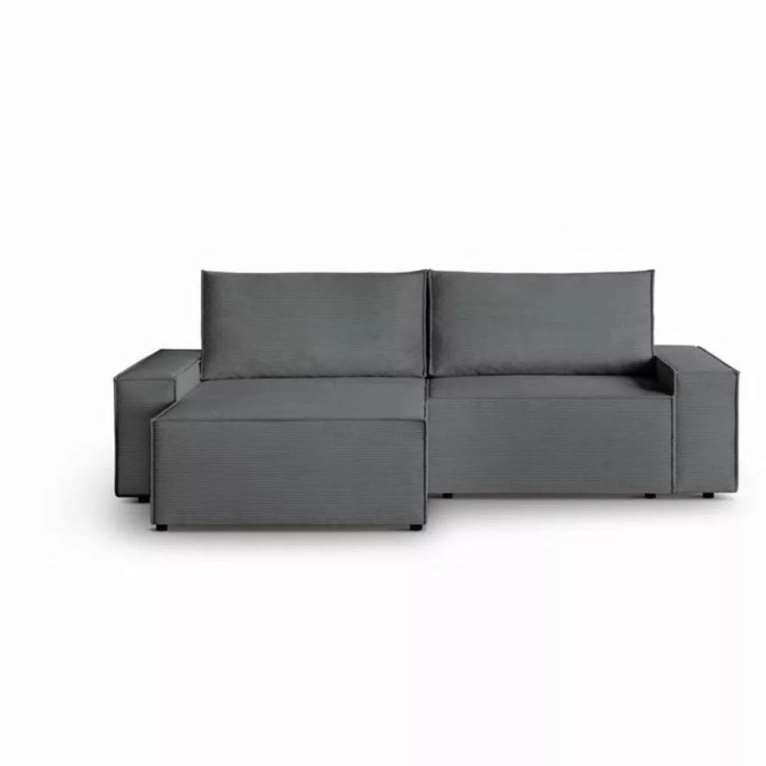 Beautysofa Ecksofa komfortable Zimmerecke San Remo mit gestreiftem Stoff günstig online kaufen