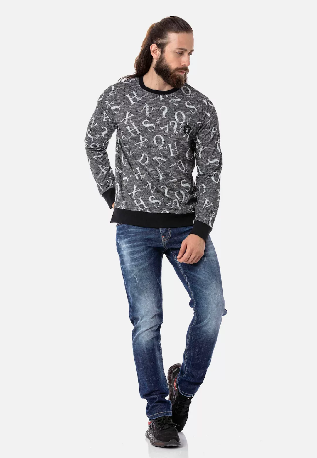 Cipo & Baxx Sweatshirt "Adam", mit coolem Alloverprint günstig online kaufen