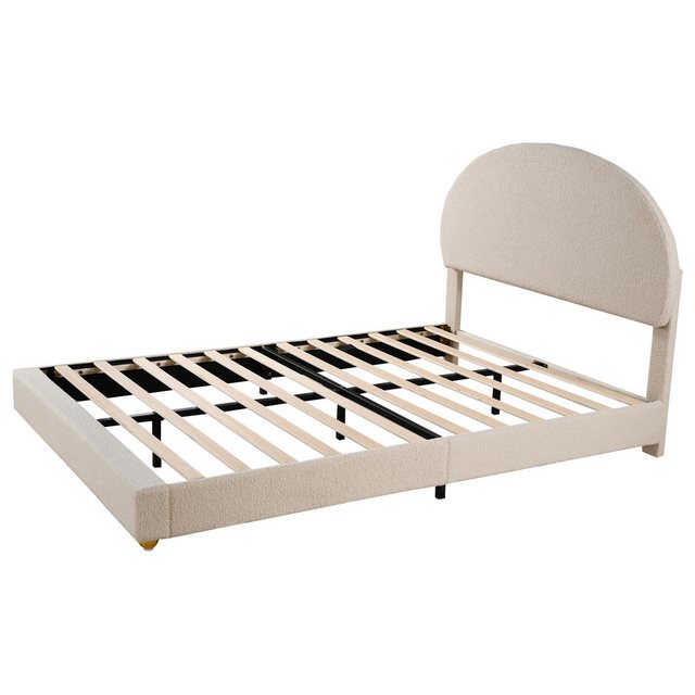 MODFU Kinderbett Doppelbett Polsterbett mit bogenförmigem Kopfteil und Latt günstig online kaufen