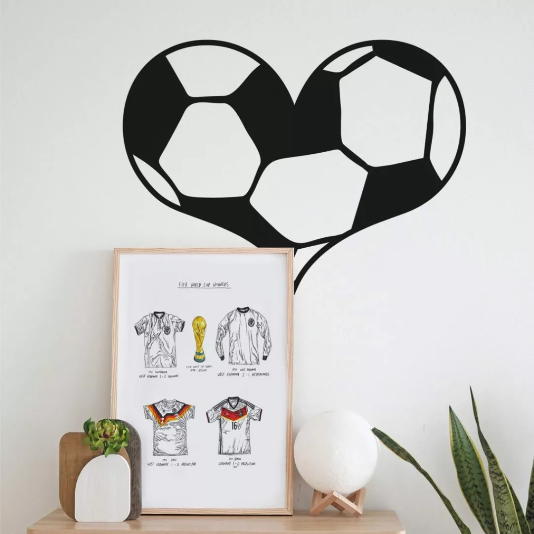 Wall-Art Wandtattoo »Fußball Wandaufkleber Herz«, (1 St.), selbstklebend, e günstig online kaufen