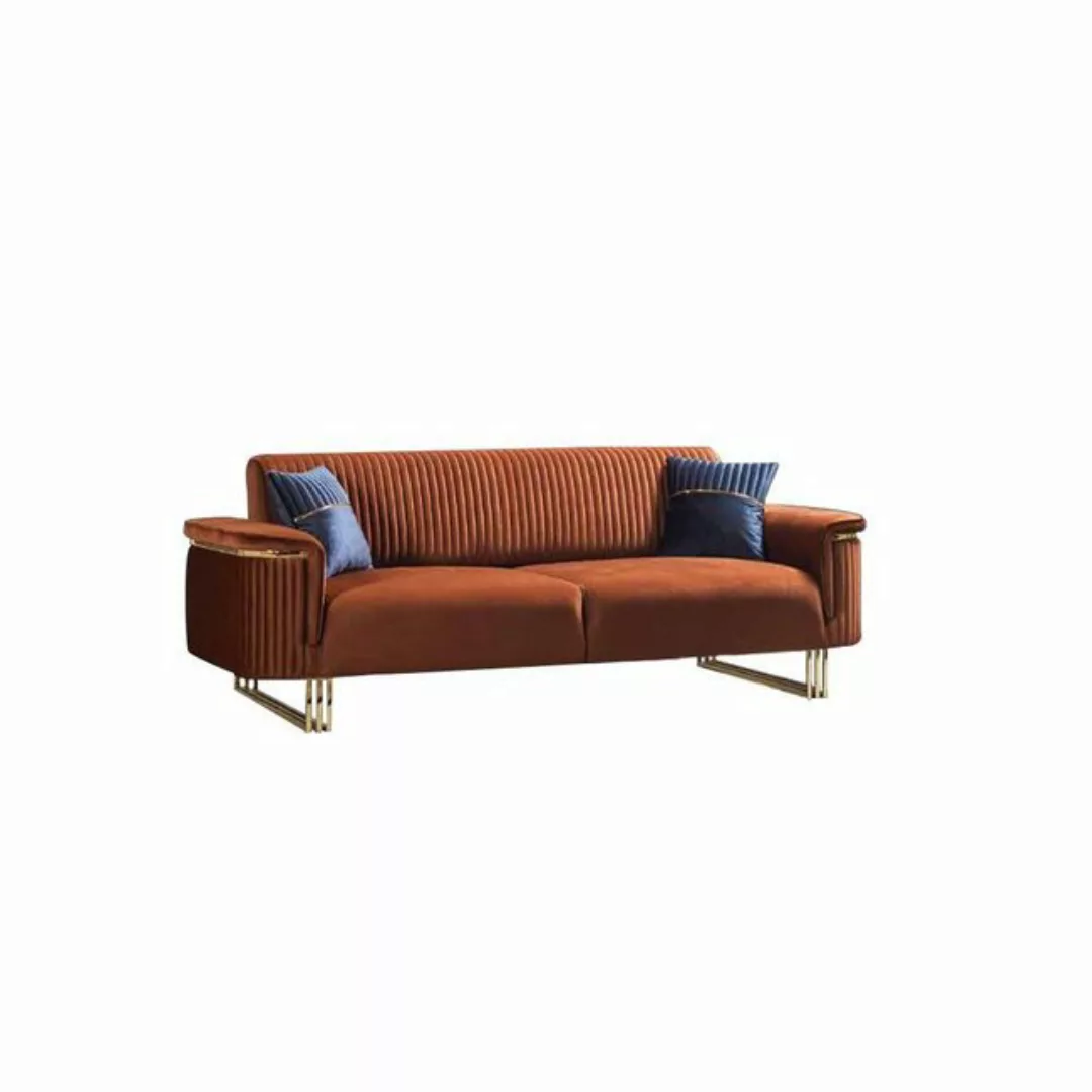 Xlmoebel 3-Sitzer Luxuriöses Stoffsofa in Orange für drei Personen - Modern günstig online kaufen