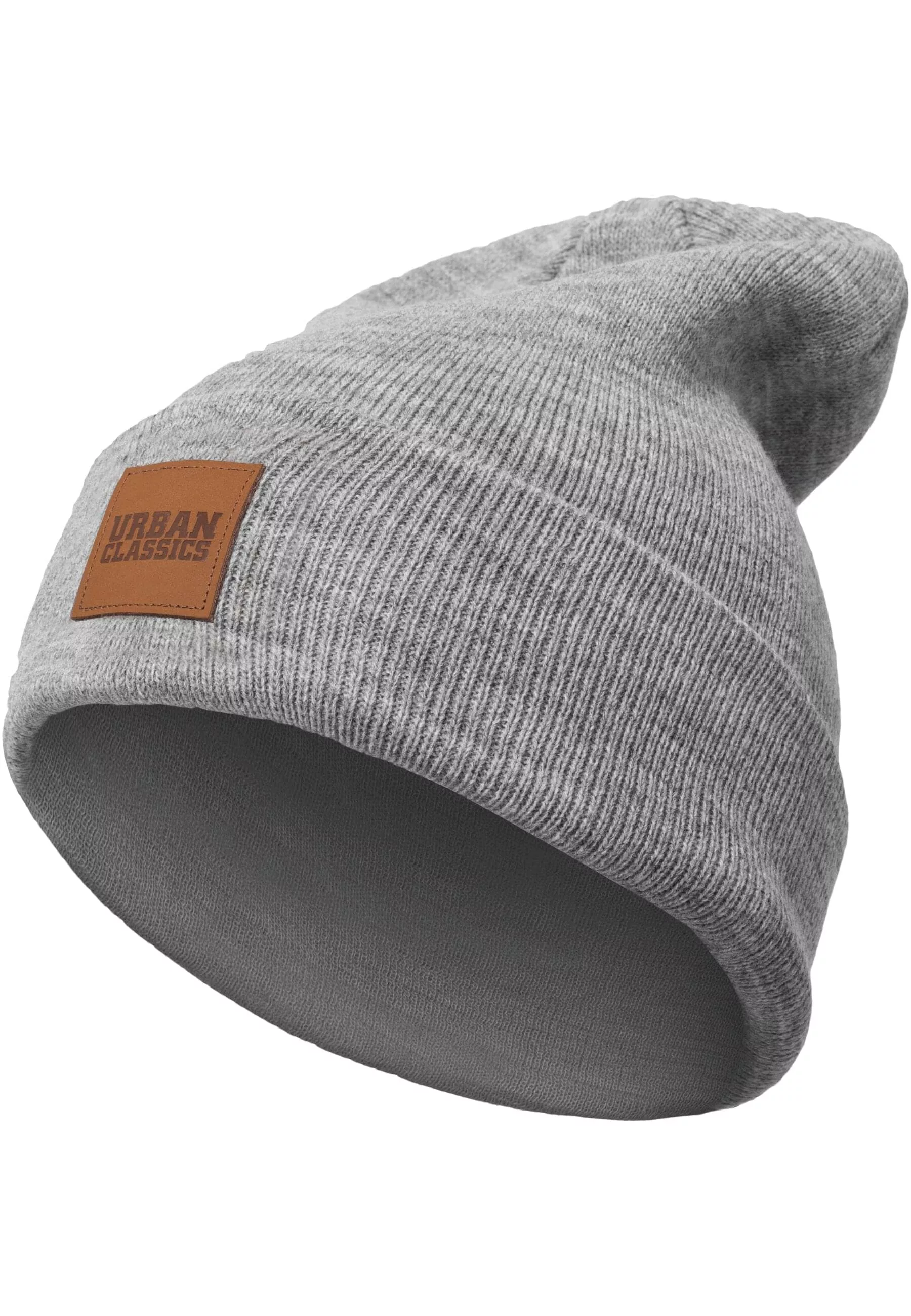 URBAN CLASSICS Beanie "Urban Classics Unisex Synthetic Leatherpatch Long Be günstig online kaufen