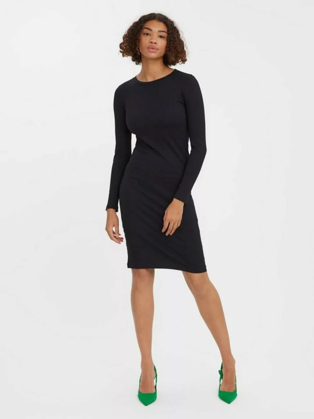 Vero Moda Shirtkleid Geripptes Kleid Long Dress Bodycon Etui Shirt VMLAVEND günstig online kaufen