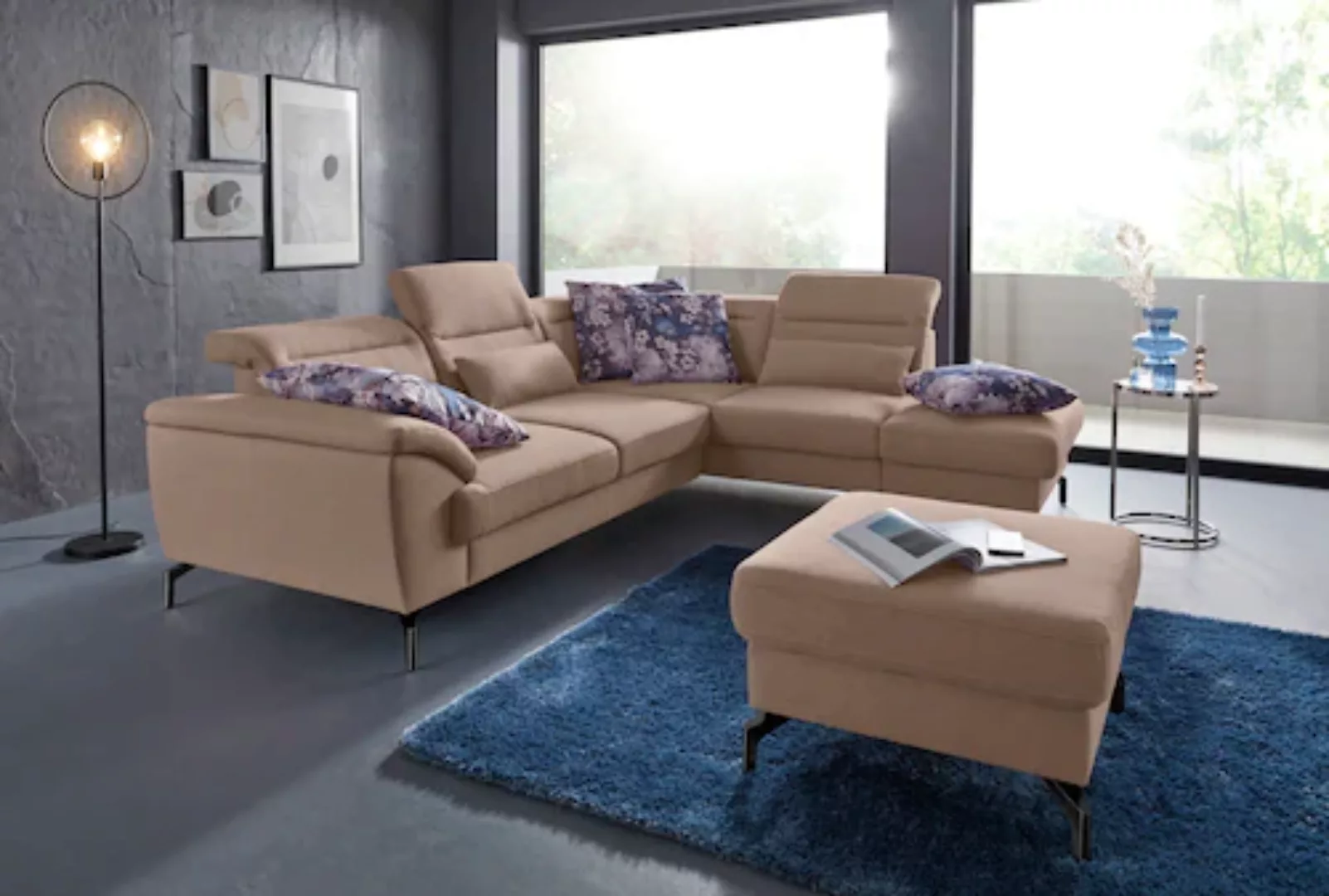 sit&more Ecksofa »Percy L-Form«, 15 cm Fußhöhe, Sitztiefenverstellung, wahl günstig online kaufen