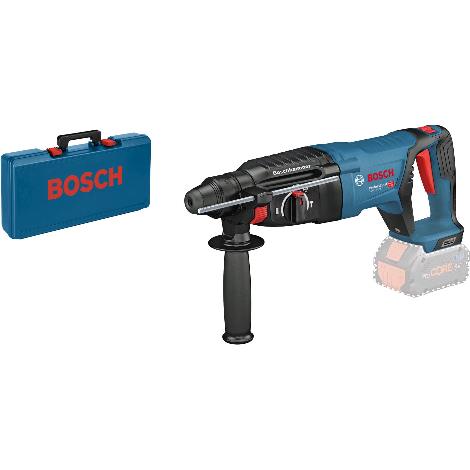 Bosch Professional Akku-Bohrhammer GBH 18V-26D Solo mit Koffer günstig online kaufen