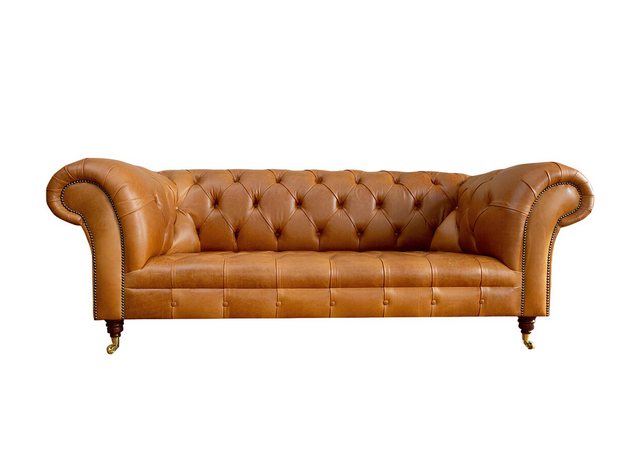 Xlmoebel Sofa Chesterfield Dreisitzer Sofa in Nussbraun mit modernem Design günstig online kaufen