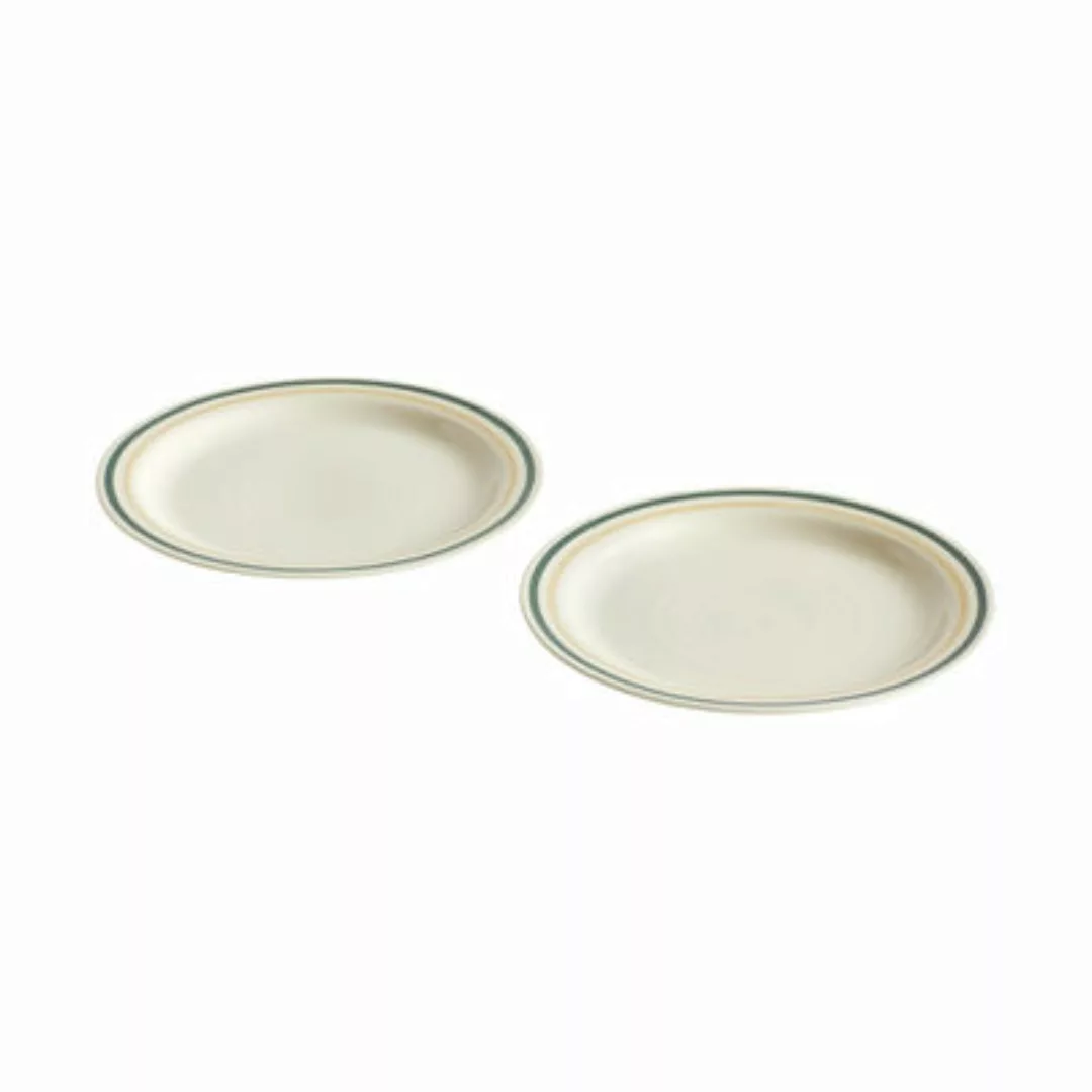 Teller Sobremesa keramik grün / Ø 24,5 - 2er-Set / Steinzeug - Hay - Grün günstig online kaufen
