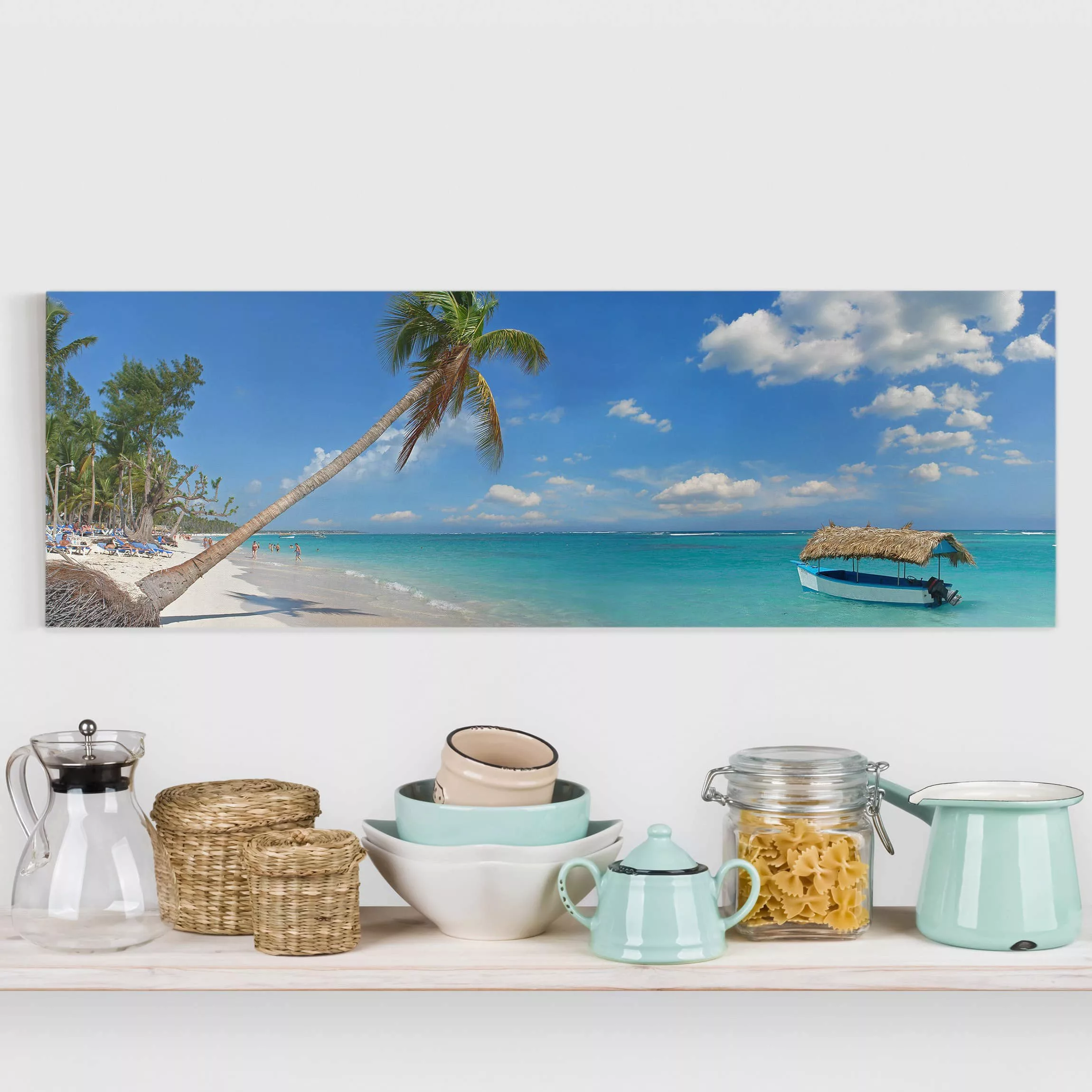 Leinwandbild Strand - Panorama Tropischer Strand günstig online kaufen