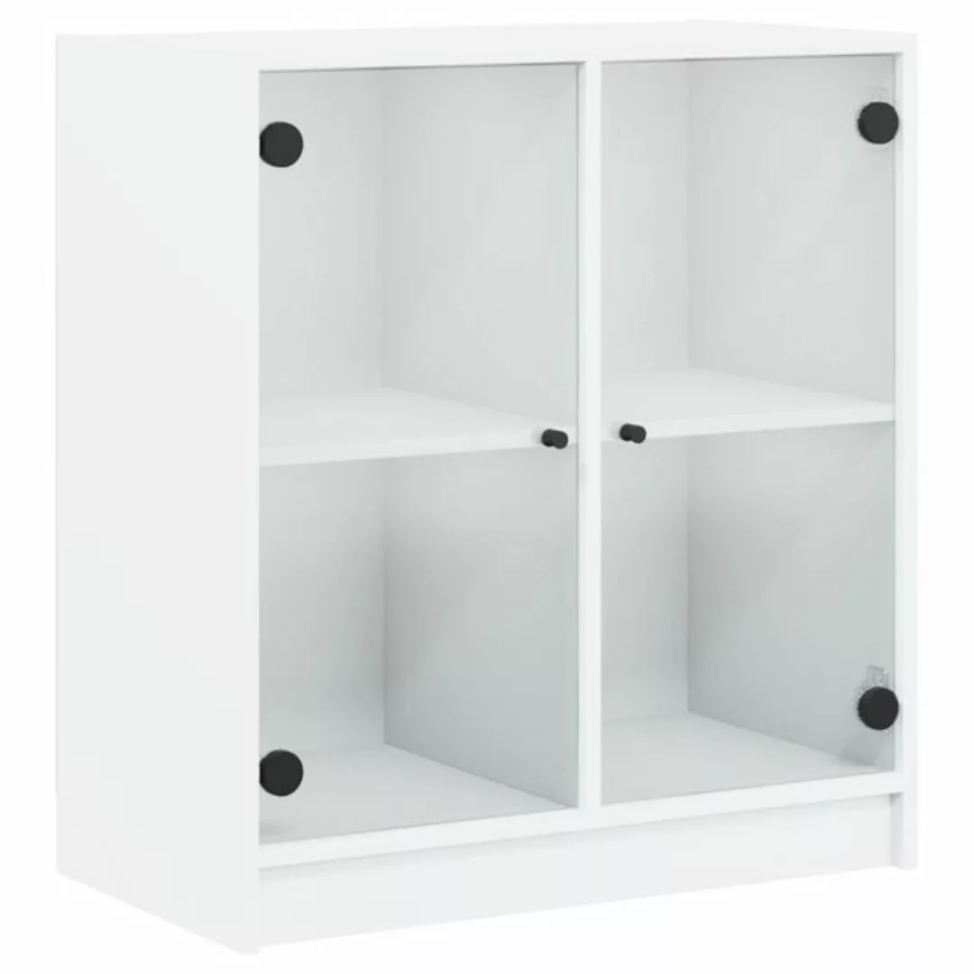 vidaXL Beistellschrank Beistellschrank mit Glastüren Weiß 68x37x75,5 cm (1- günstig online kaufen