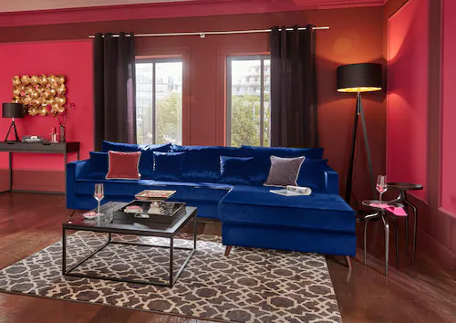 Home affaire Ecksofa »Renesse L-Form«, lose Kissen, Keder an Sitzkissen günstig online kaufen