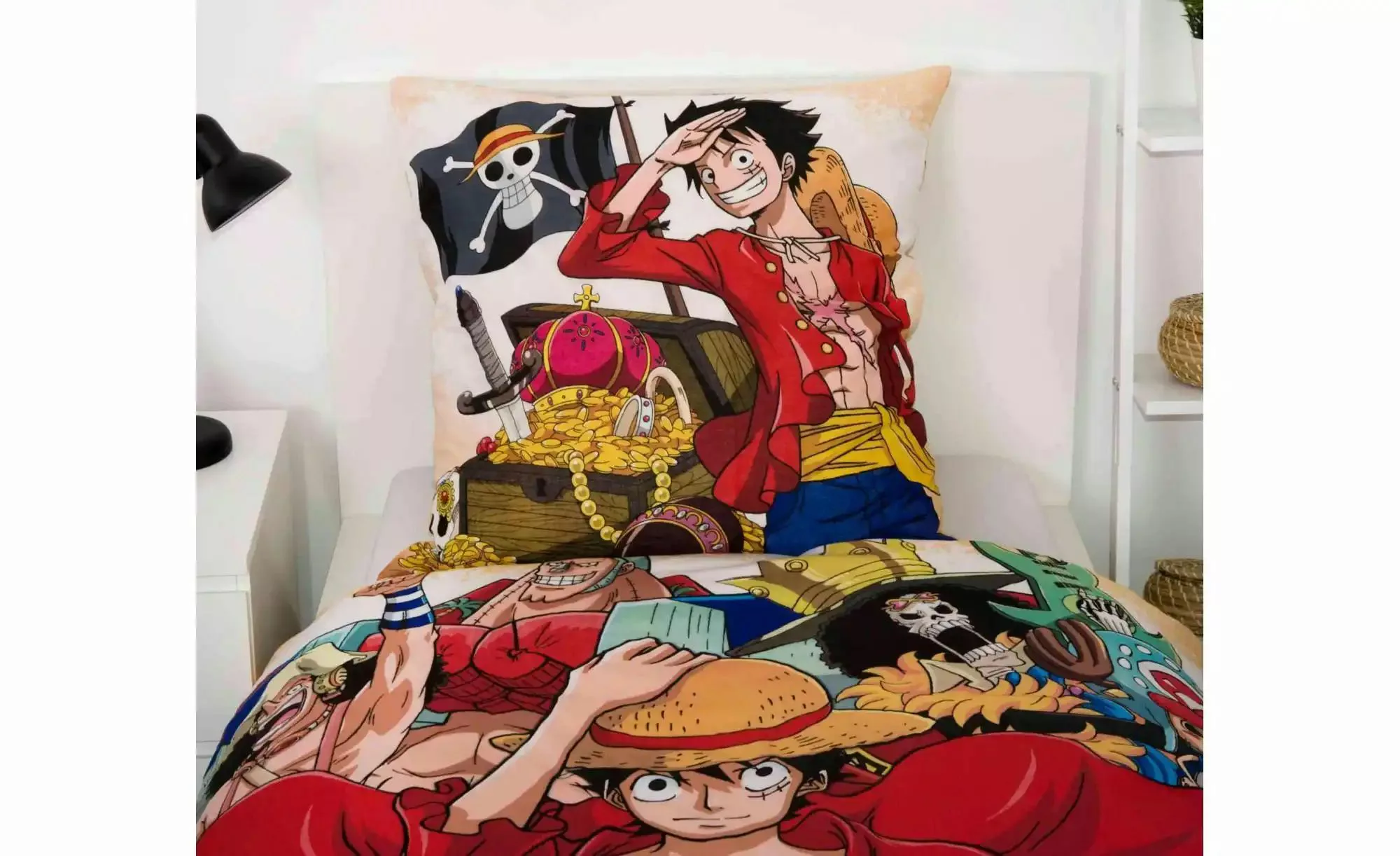 Bettwäsche-Set One Piece Ruffy ¦ mehrfarbig ¦ Maße (cm): B: 135 H: 1 Bettwa günstig online kaufen