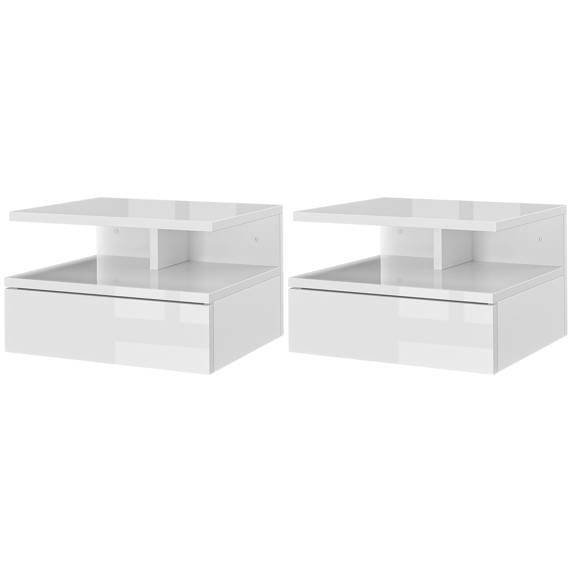 HOMCOM Set aus 2 Schwebenden Nachttischen für Schlafzimmer, Moderne Nachtti günstig online kaufen