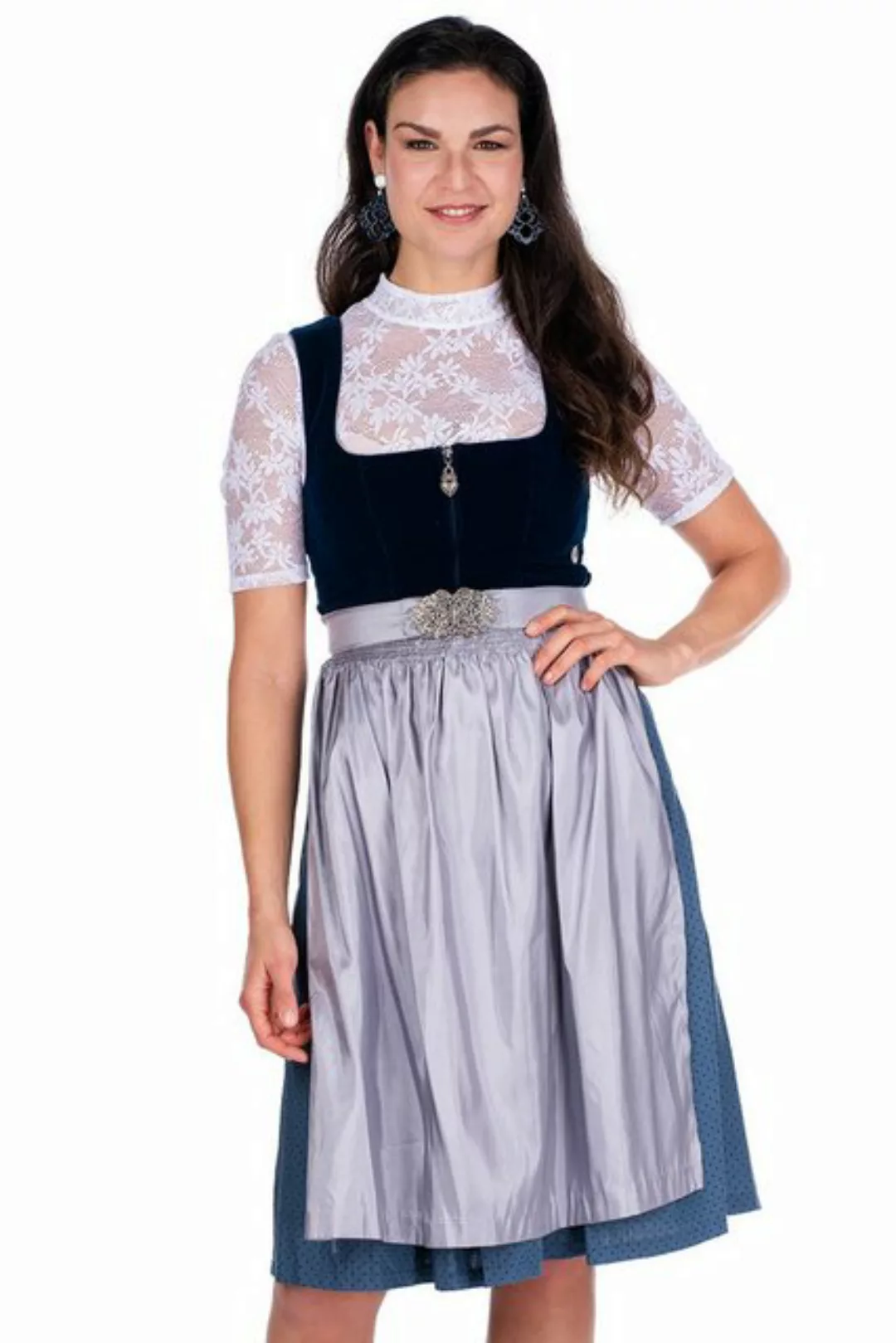 MarJo Dirndl Samt Dirndl 2tlg. - INKA - saphir/blau/silber günstig online kaufen