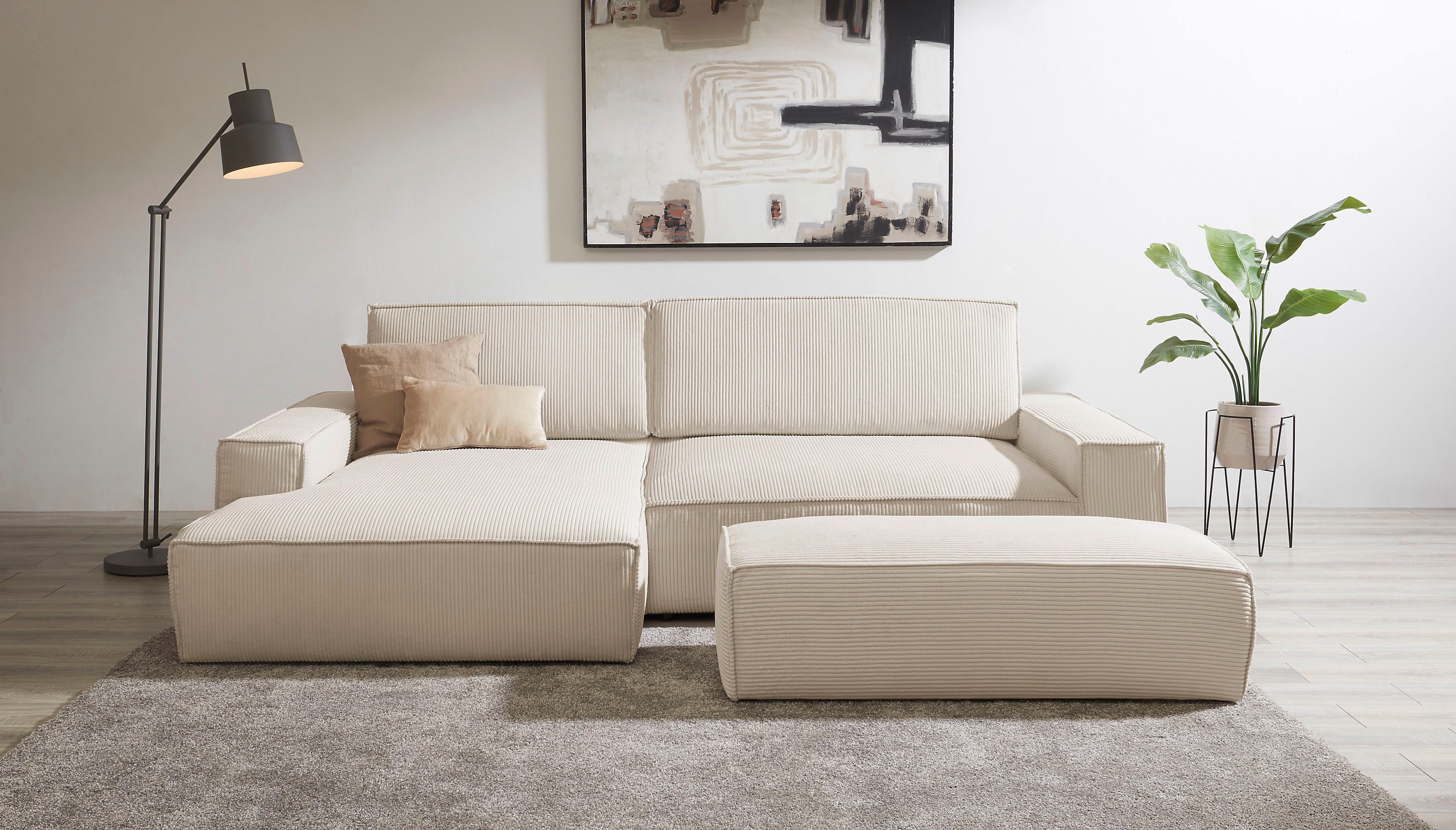 Home affaire Polsterecke "NEU: SHERWOOD XXL tief, L-Form mit Schlaffunktion günstig online kaufen