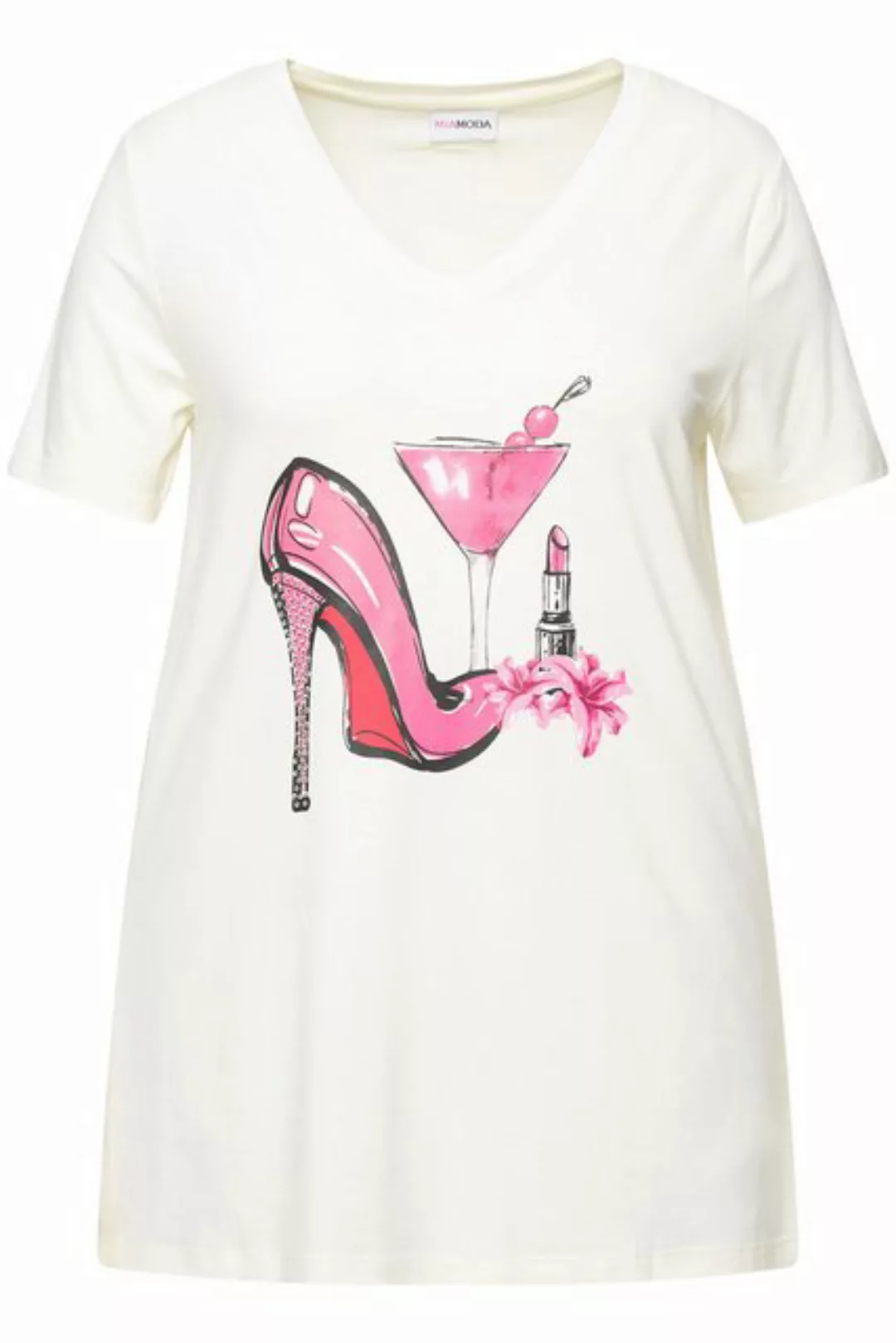 MIAMODA Rundhalsshirt T-Shirt A-Linie Pumps-Motiv Halbarm günstig online kaufen