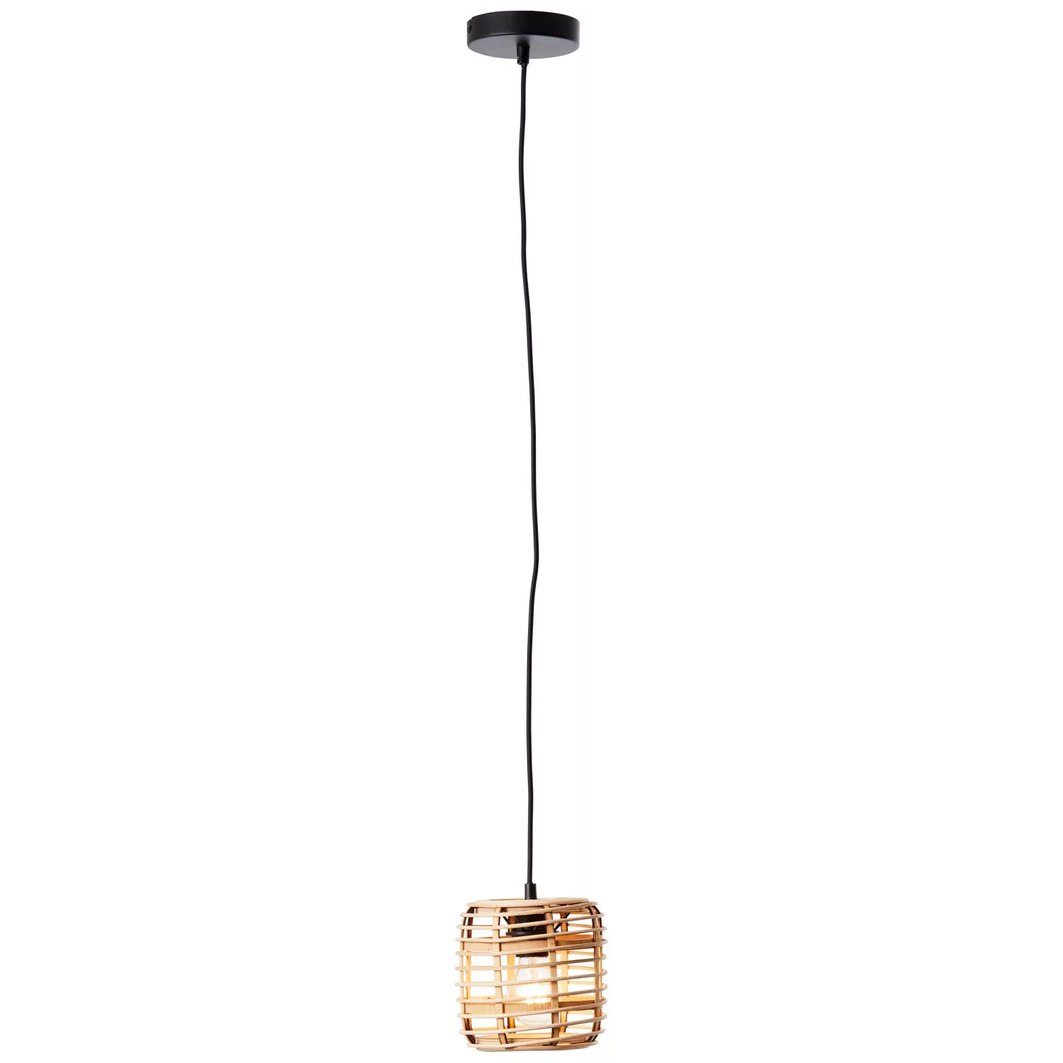 Brilliant Pendelleuchte Crosstown Ø 16 cm Holz hell-Schwarz günstig online kaufen