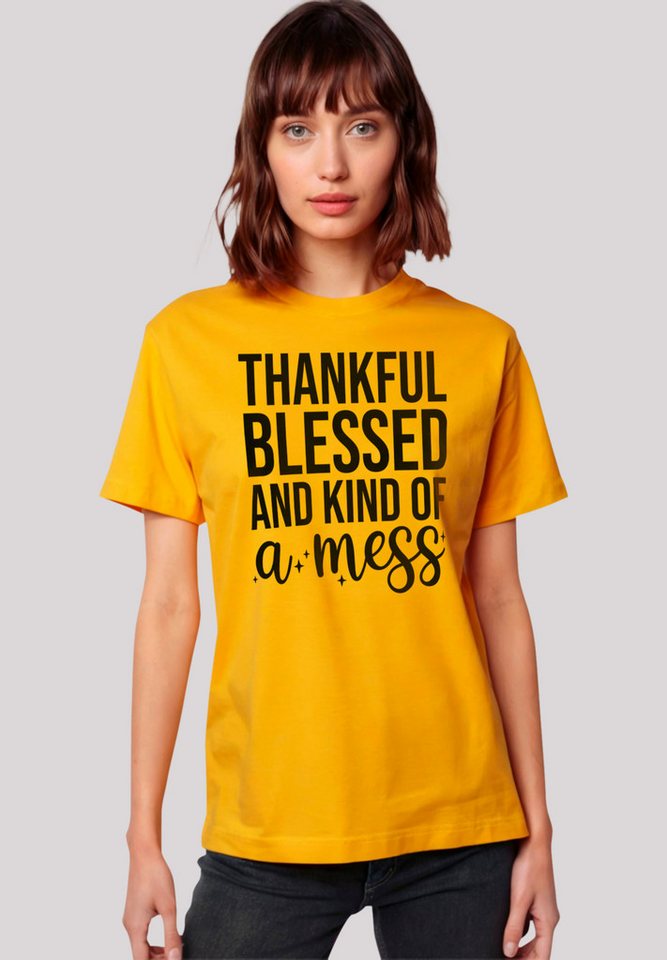 F4NT4STIC T-Shirt thankful blessed and kind of a mess Premium Qualität, Hal günstig online kaufen