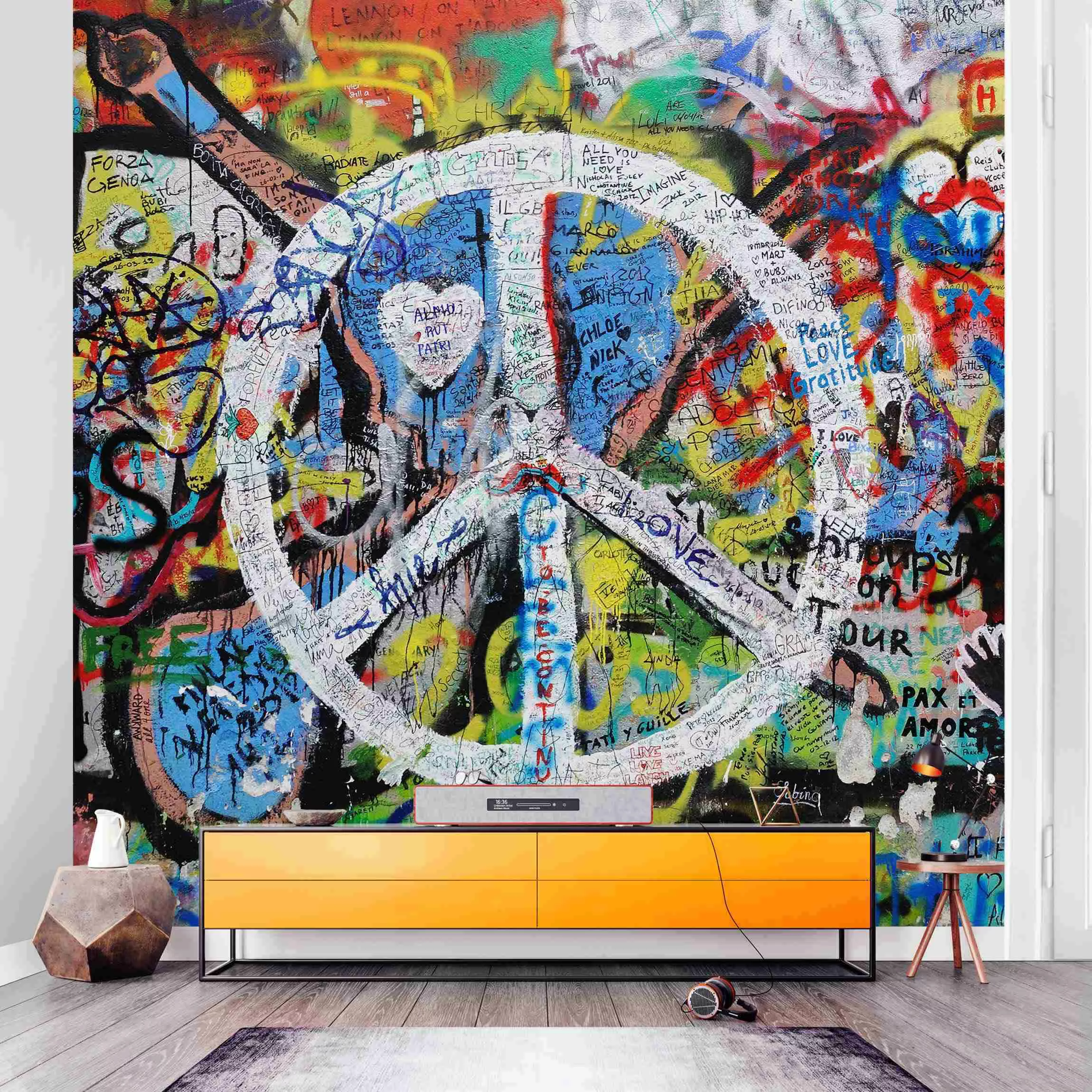 Fototapete Graffiti Wall Peace Sign günstig online kaufen
