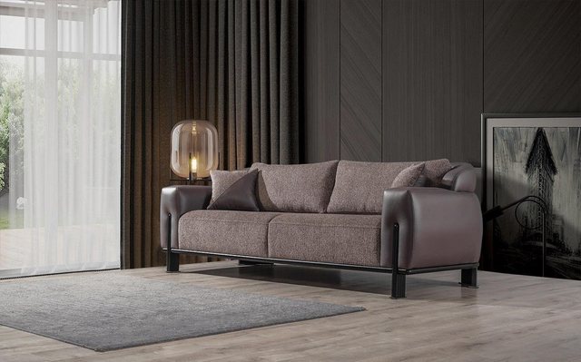 JVmoebel 3-Sitzer Brauner Wohnzimmer 3-Sitzer Designer Dreisitzer Exklusive günstig online kaufen