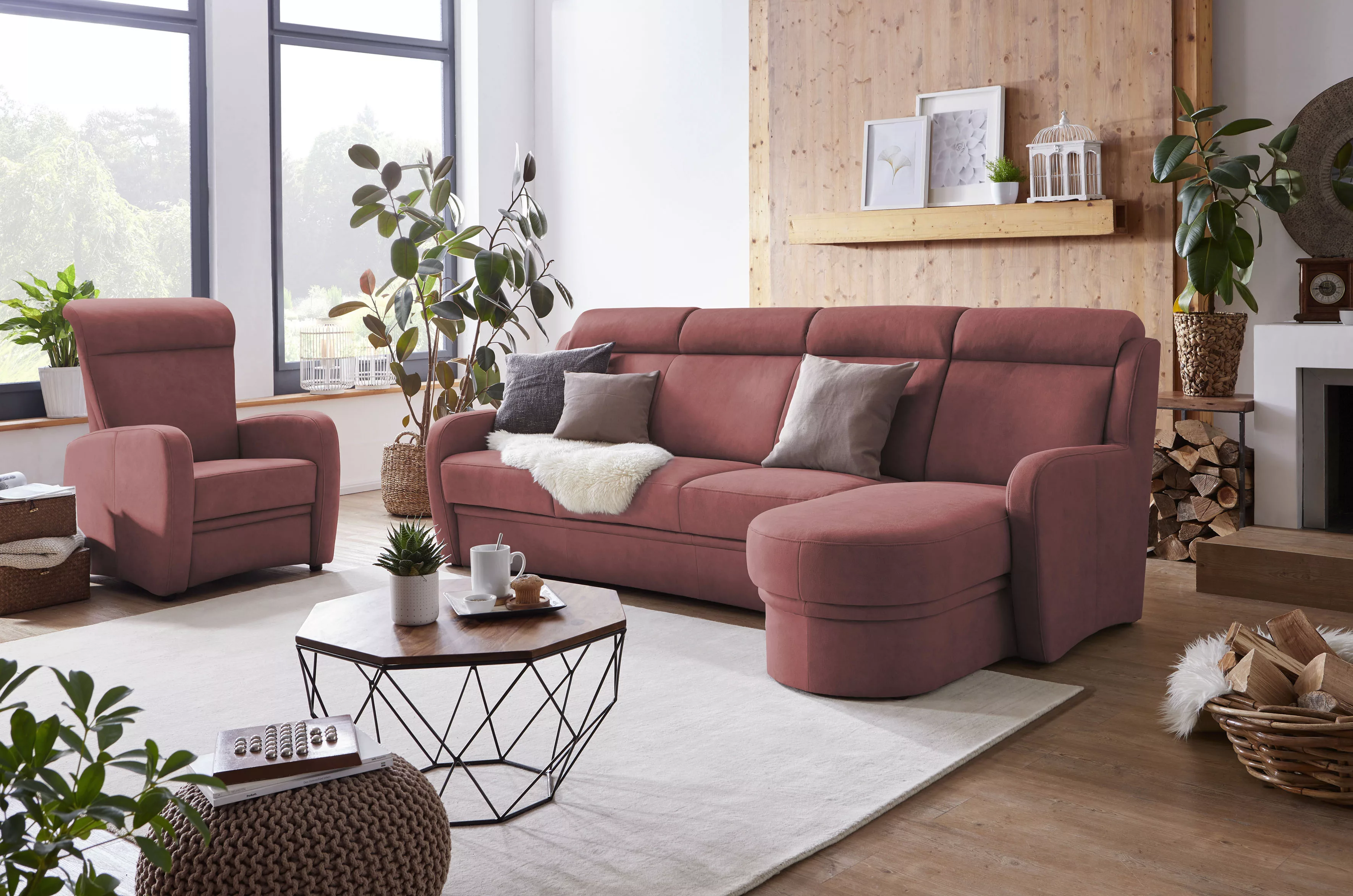 VILLA BECK Ecksofa "Varese L-Form", (2 St.), Kopfteilverstellung, wahlweise günstig online kaufen