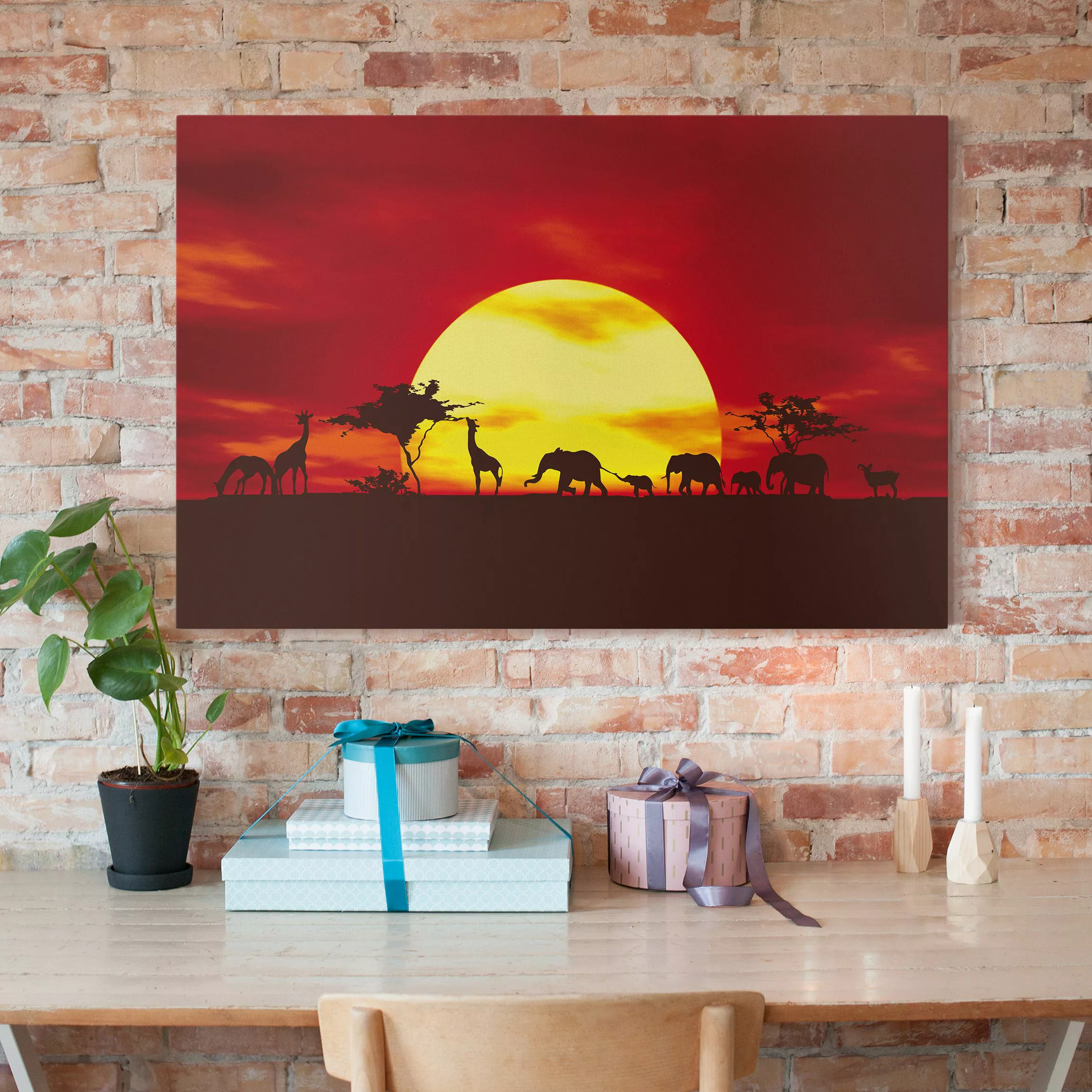 Leinwandbild - Querformat Sunset Caravan günstig online kaufen